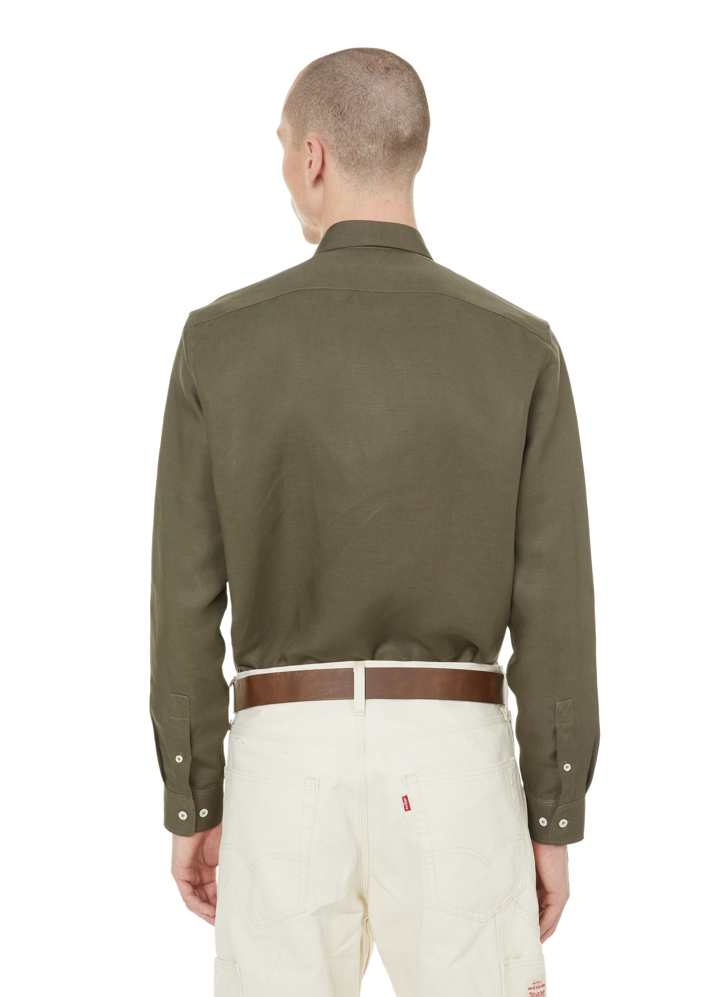 Bara linen and lyocell shirt EDITIONS 102 Khaki