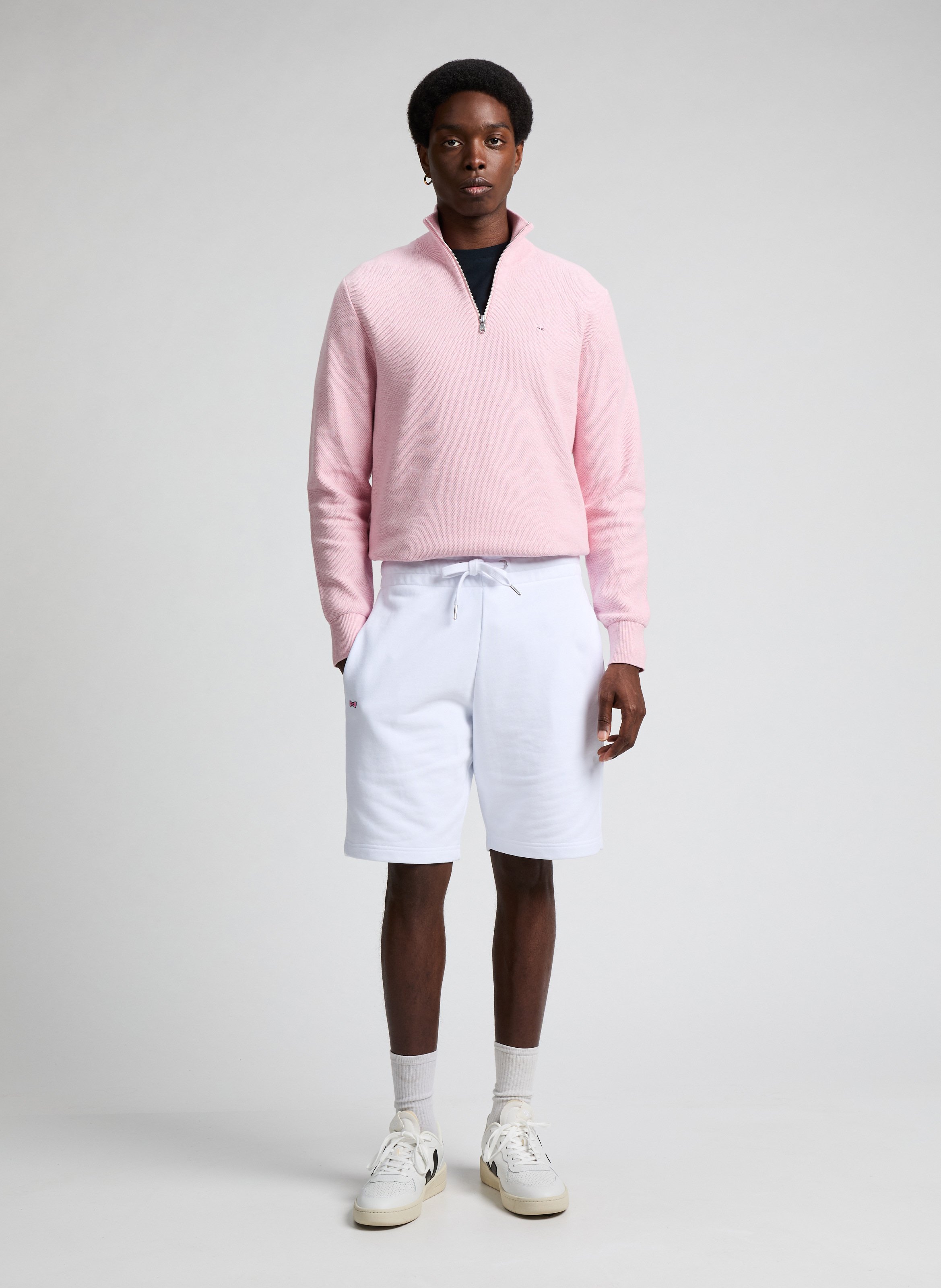 Pull en coton piqué  EDEN PARK Rose