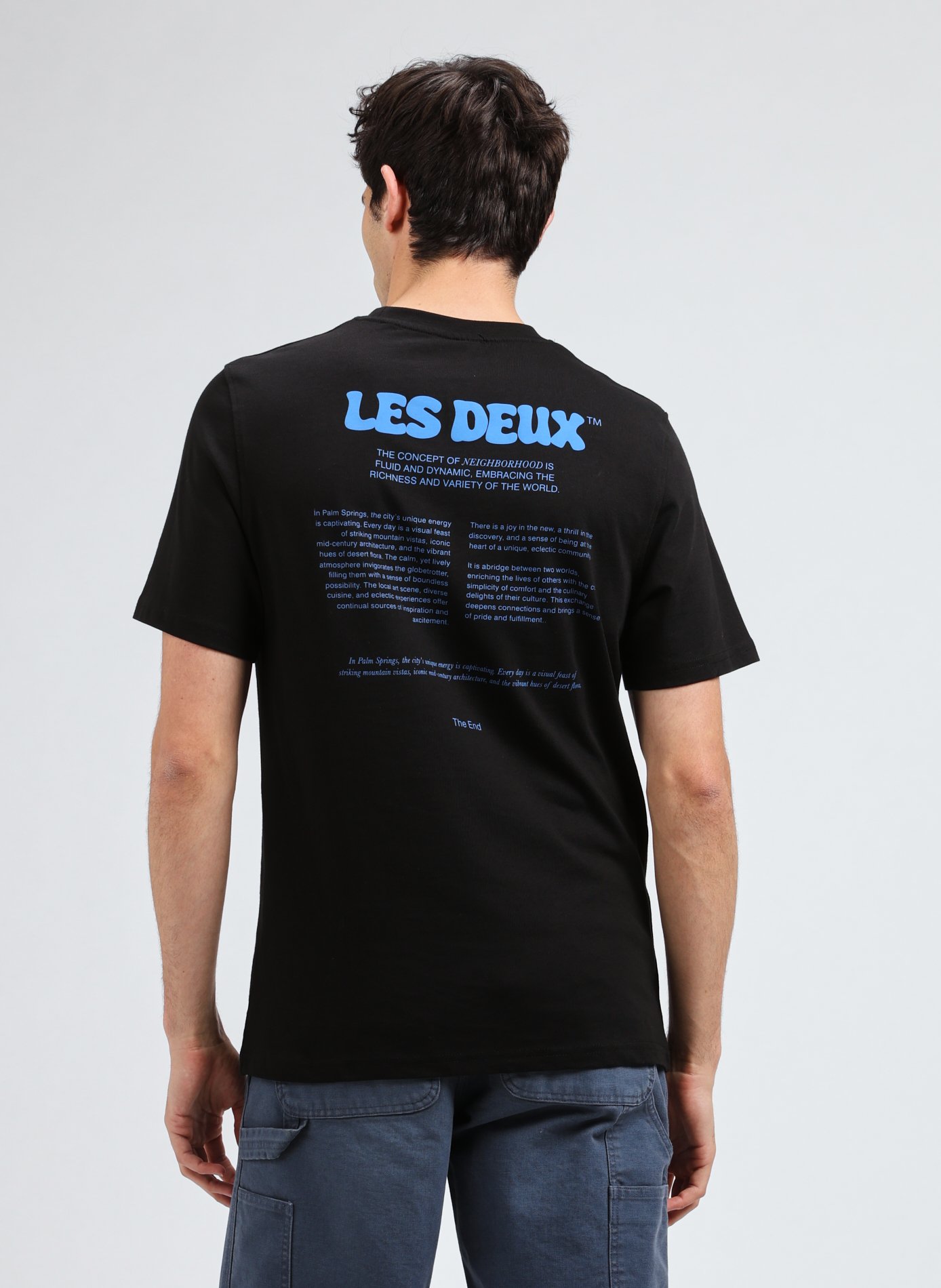 T-shirt imprimé en coton  LES DEUX Noir