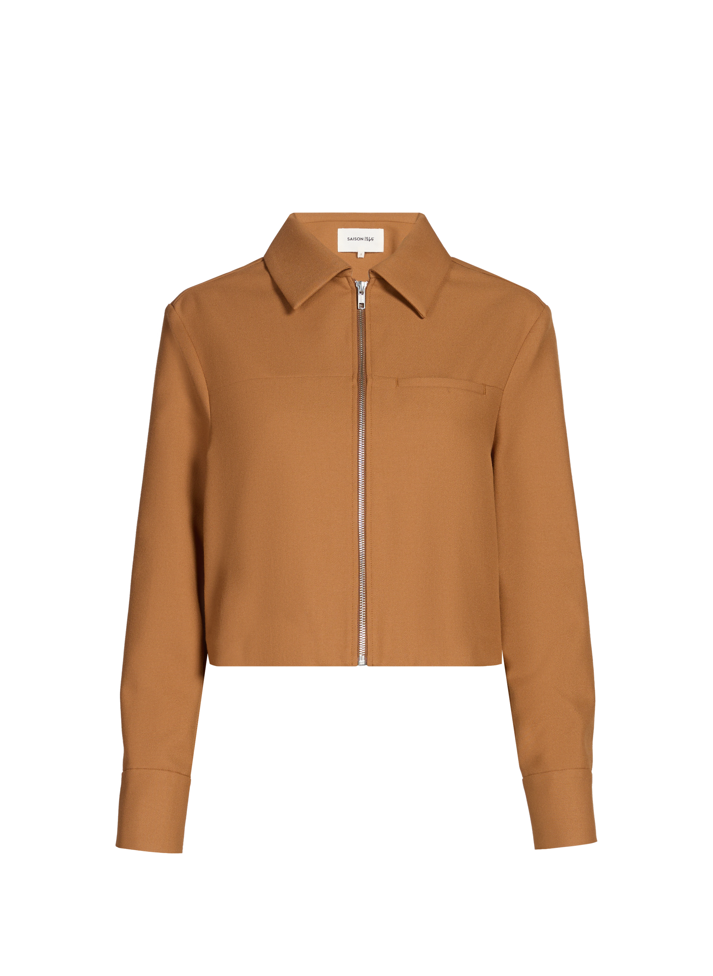Short jacket with classic collar SAISON 1865 Brown