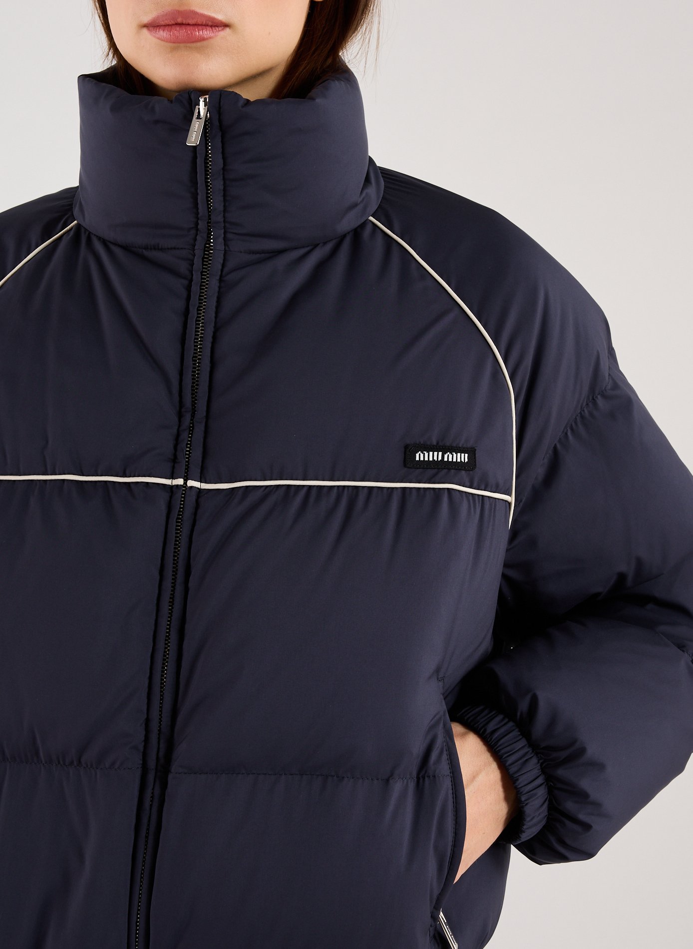 Doudoune courte matelassée MIU MIU Bleu