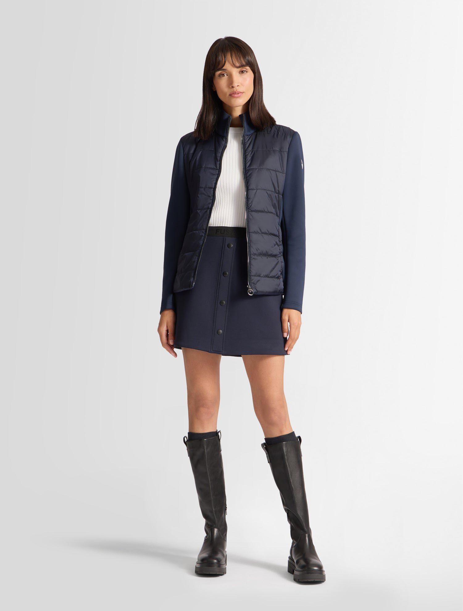 Veste linn col montant coupe regular FUSALP Bleu