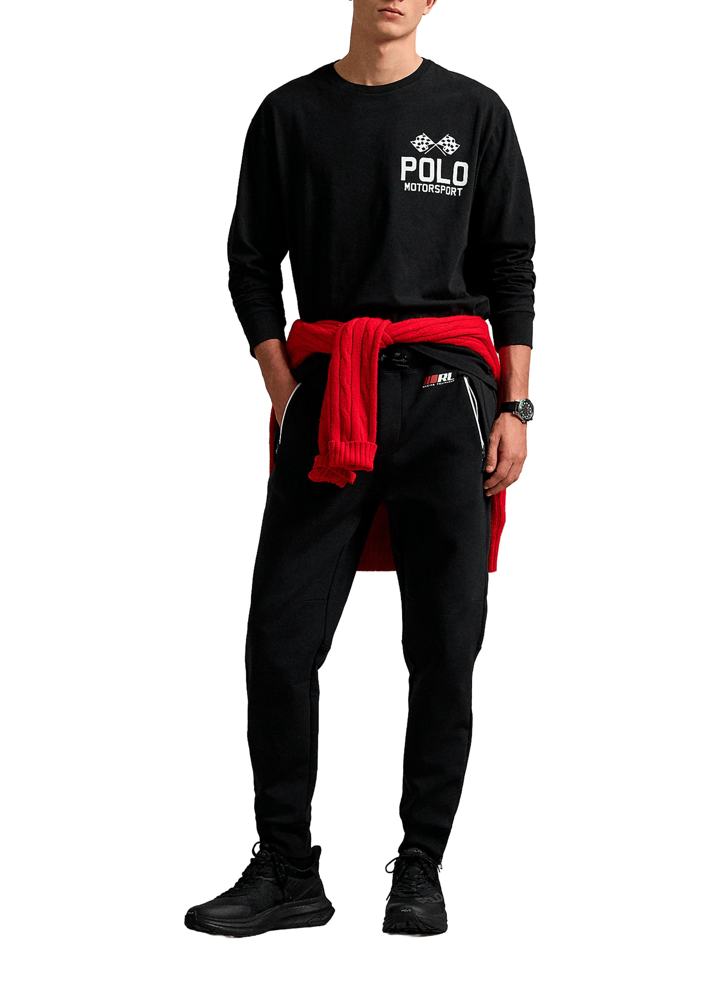 T-shirt à manches longues en coton POLO RALPH LAUREN Noir