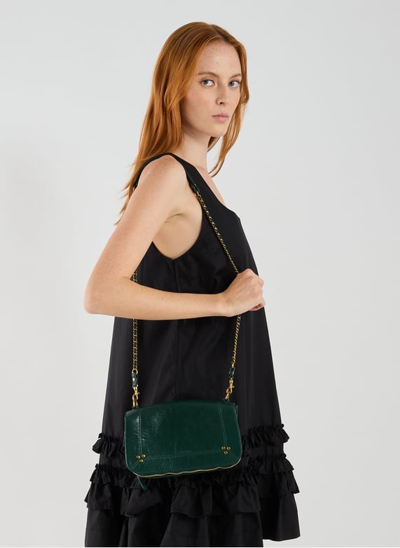 Sac à bandoulière Bobi en cuir | Vert by JÉRÔME DREYFUSS Sac à bandoulière Bobi en cuir Vert