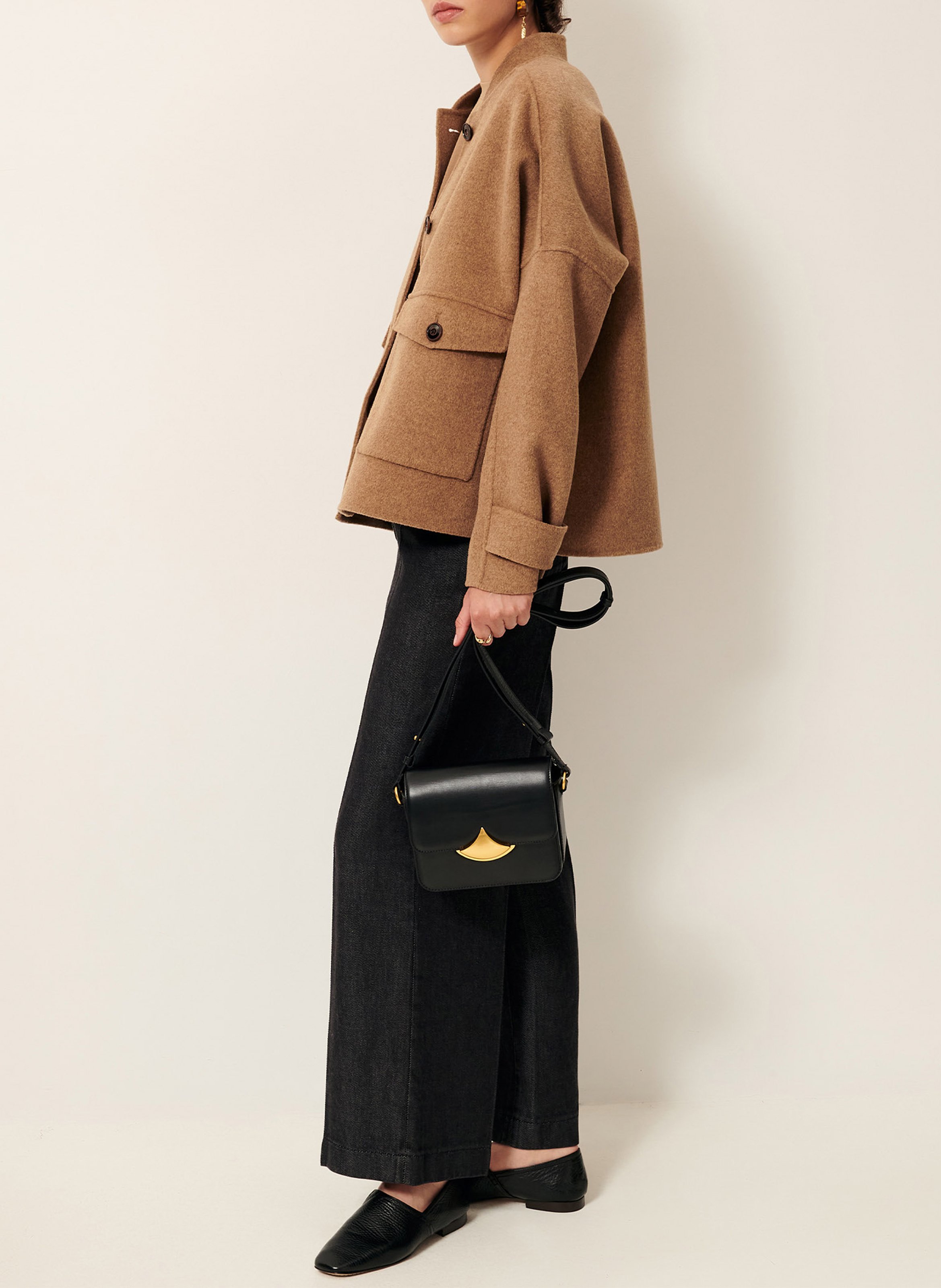 Veste droite en laine mélangée yalespring SESSUN Beige