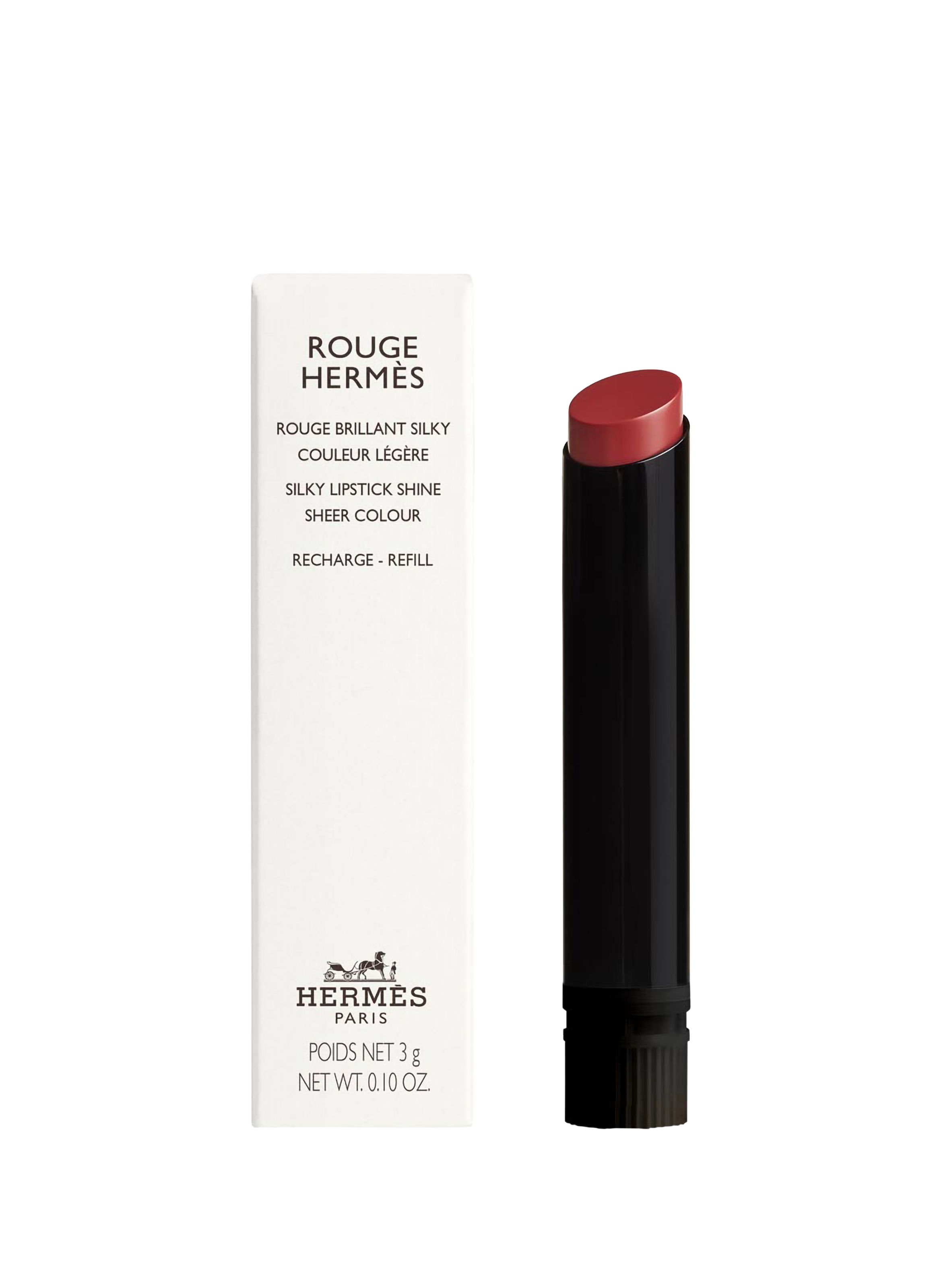 HERMÈS Rouge Hermès, recharge Rouge Brillant Silky Rose Épicé