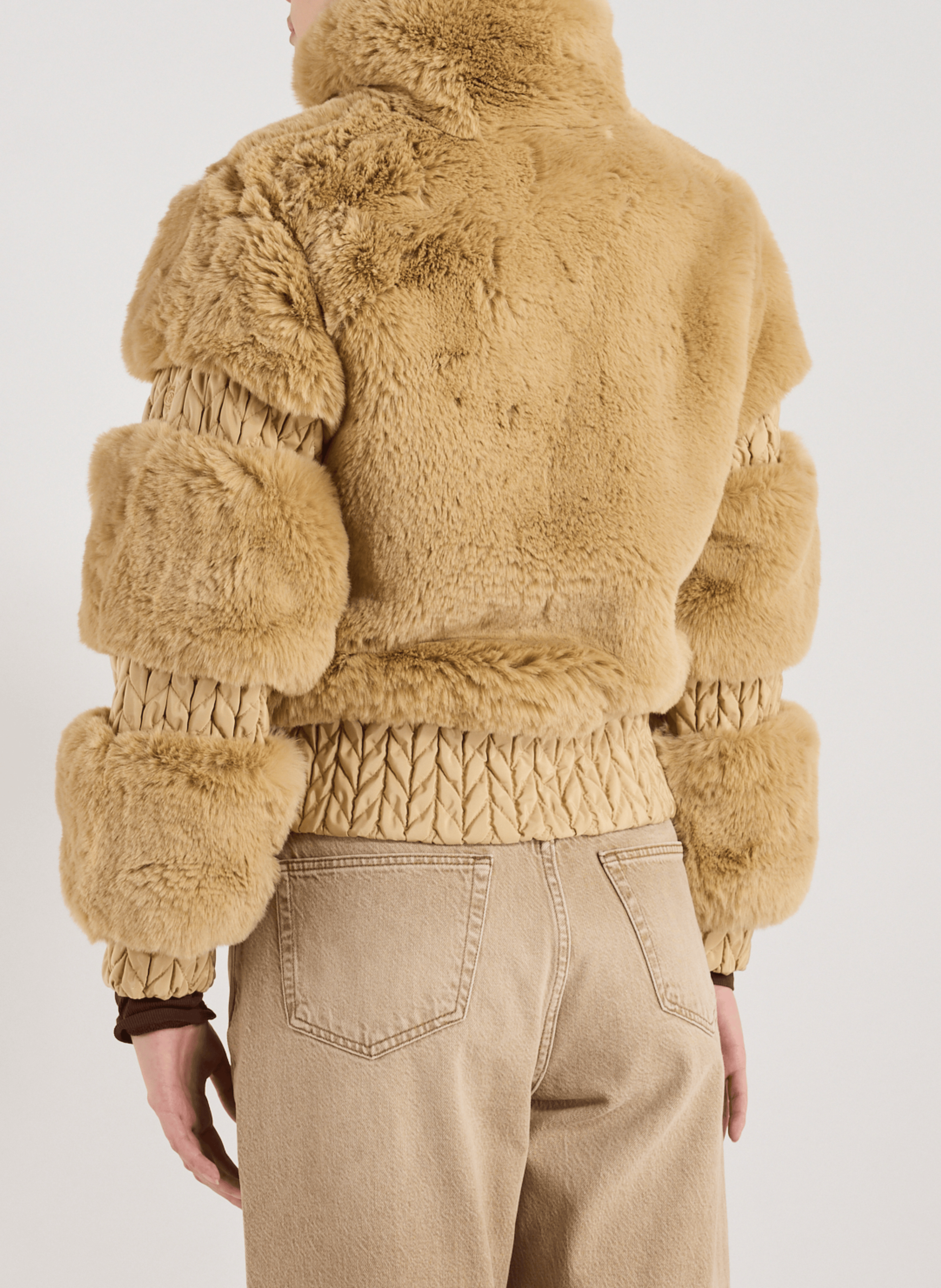 Veste à col montant effet fourrure GOLDBERGH Marron