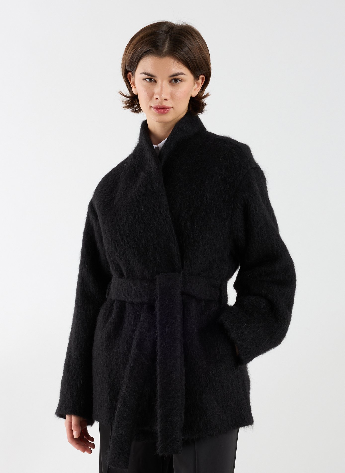 Short Noorie wool blend coat ALMADA Black