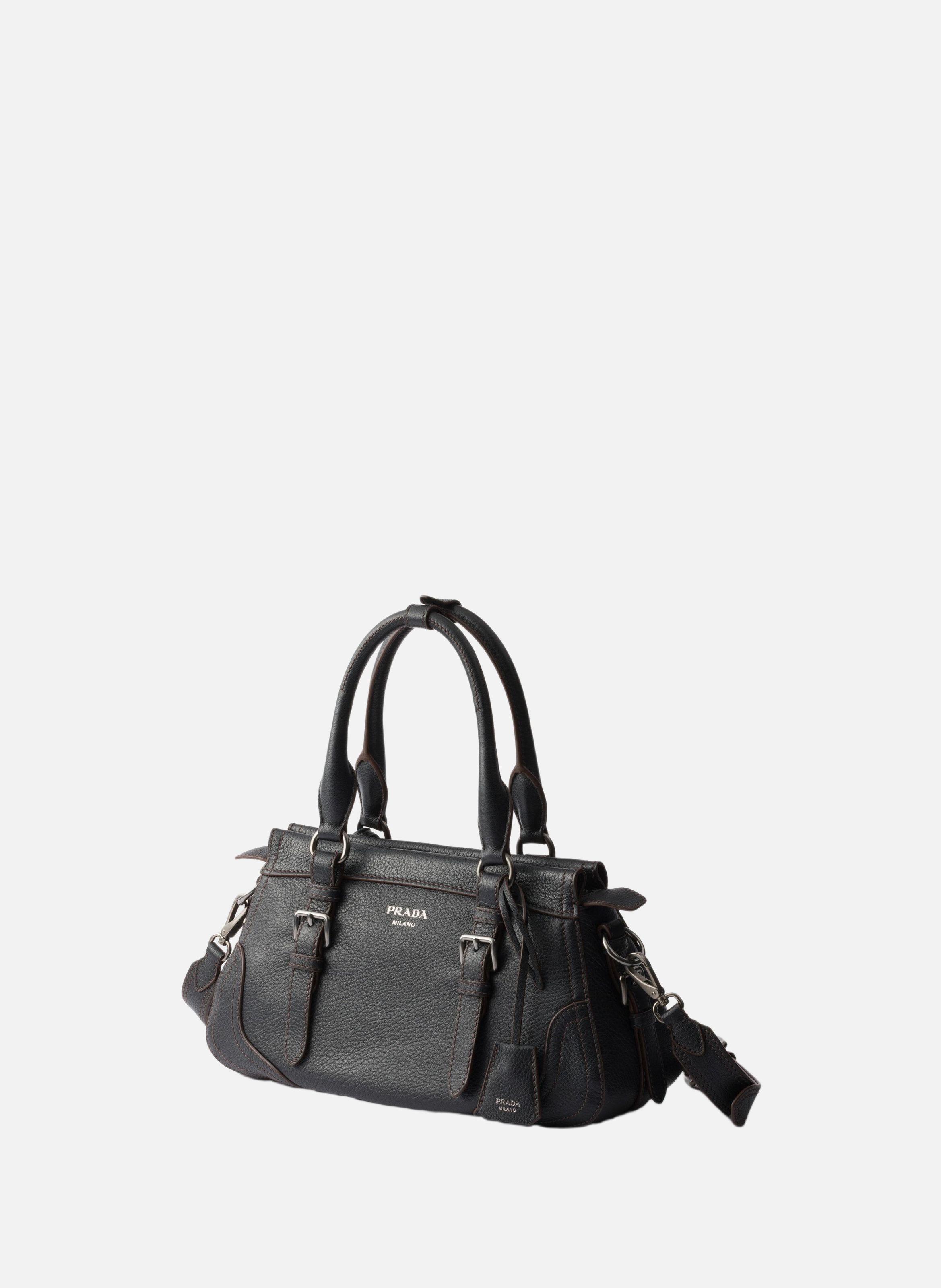 Grand cabas en cuir PRADA Noir