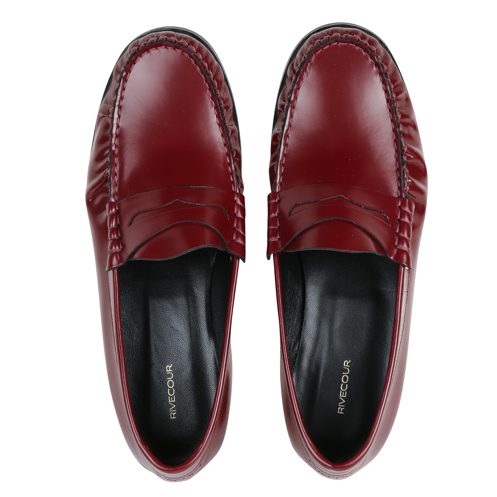 Mocassins en cuir n°182 RIVECOUR Rouge