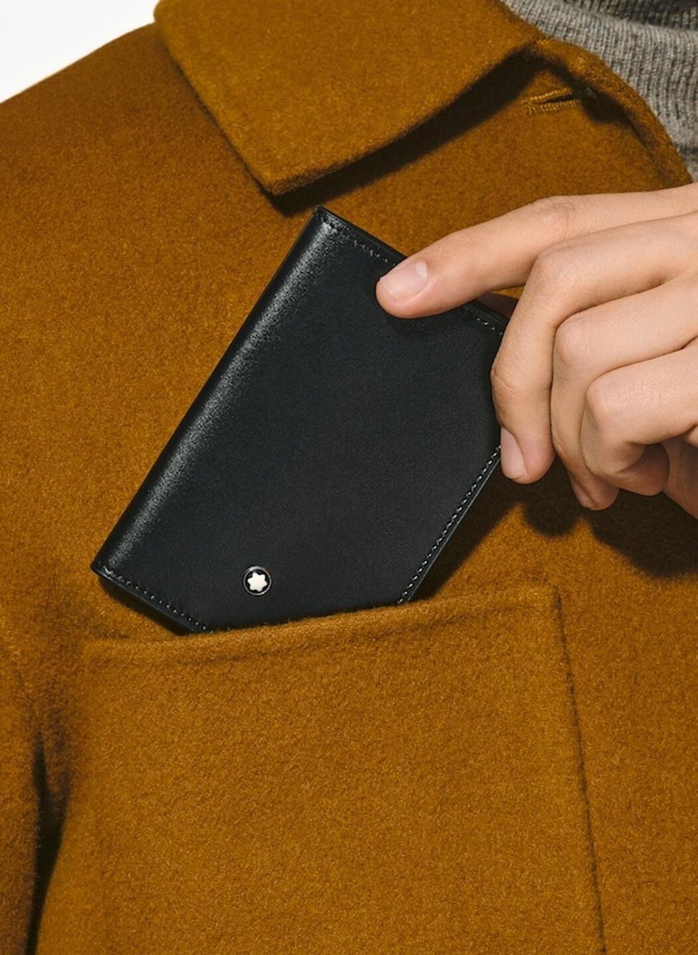 Smooth leather card holder MONTBLANC Black