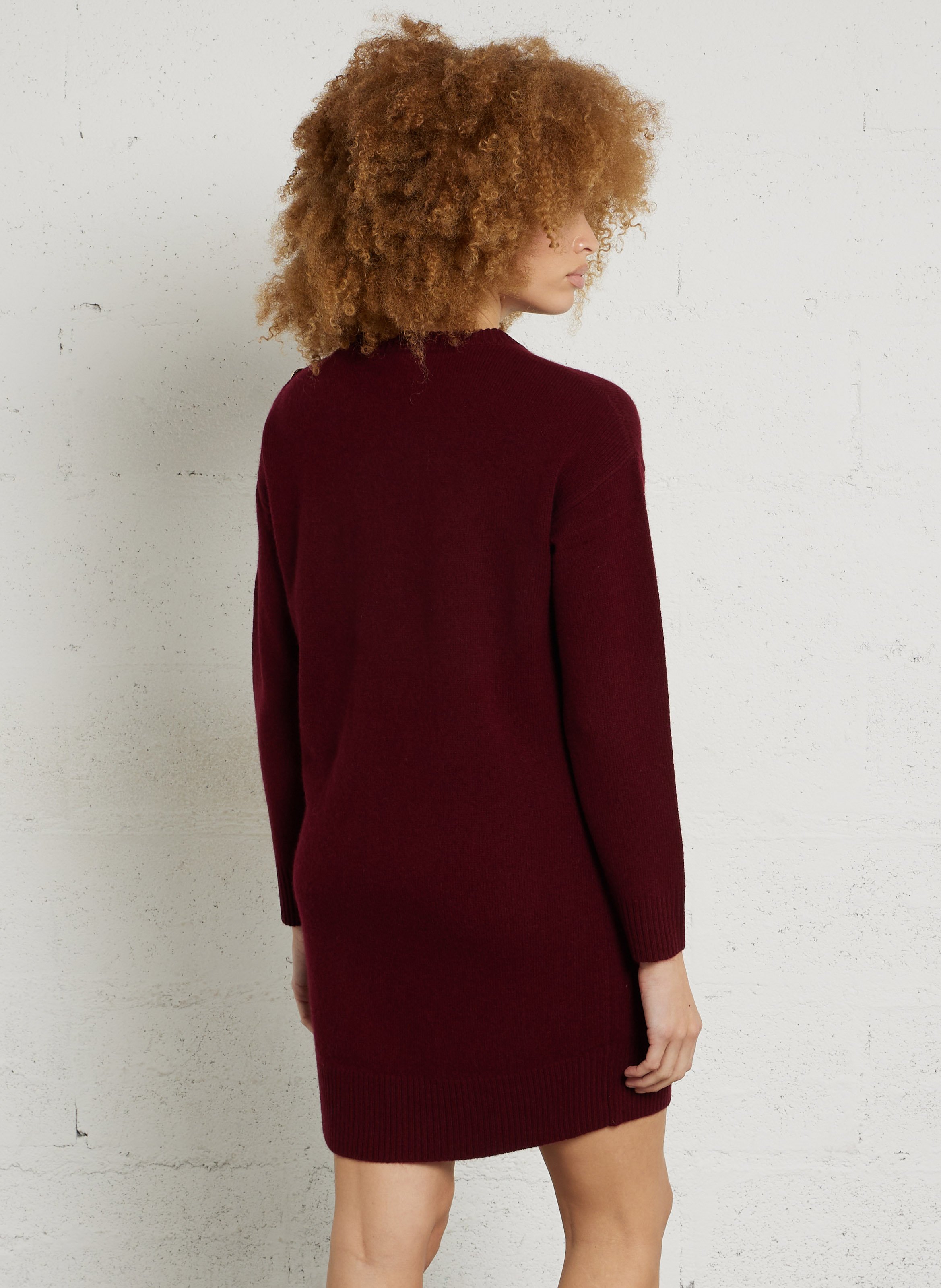 Robe courte col rond en laine benie MAISON 123 Rouge