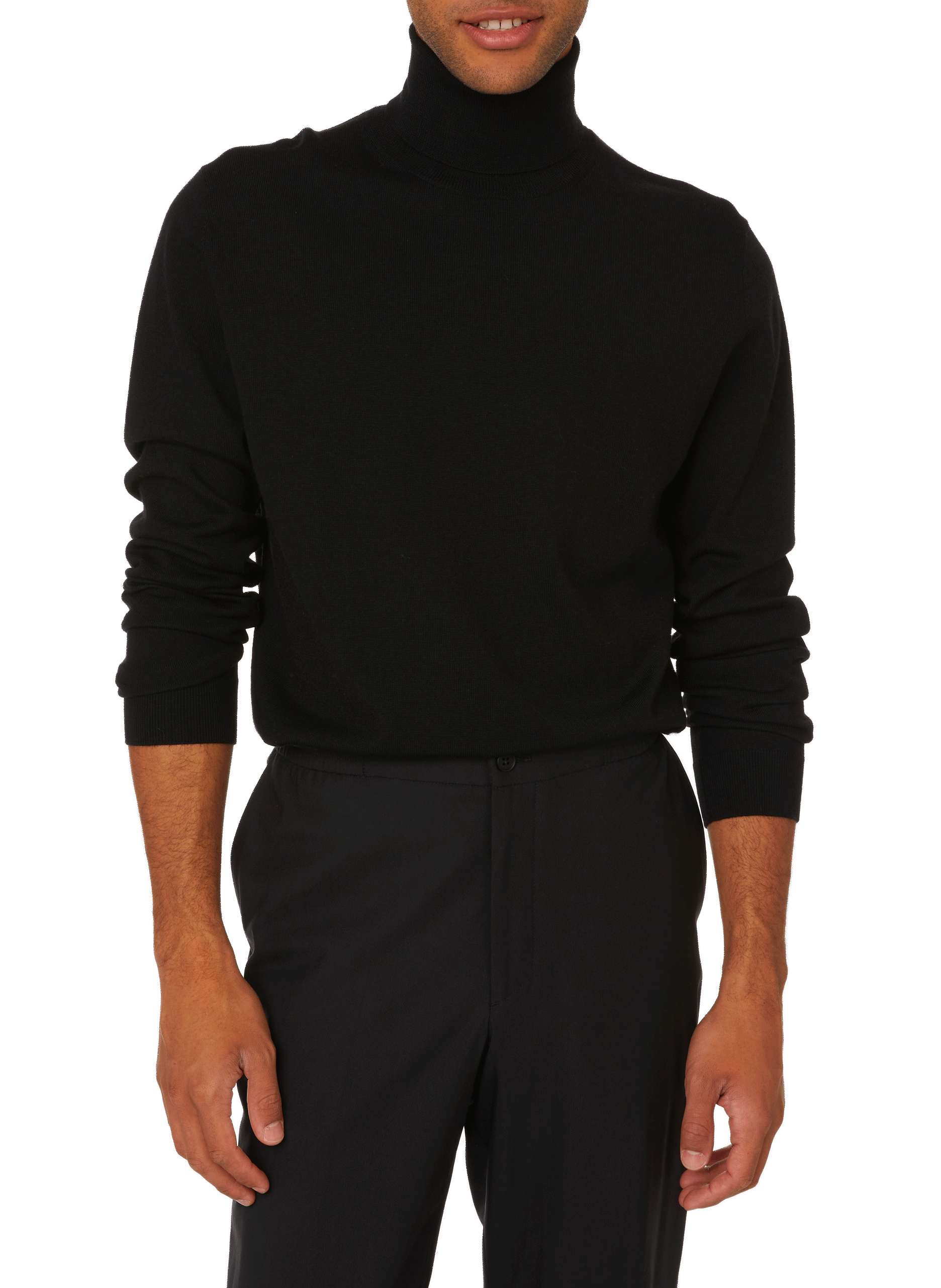 Merino wool turtleneck jumper SAISON 1865 Black