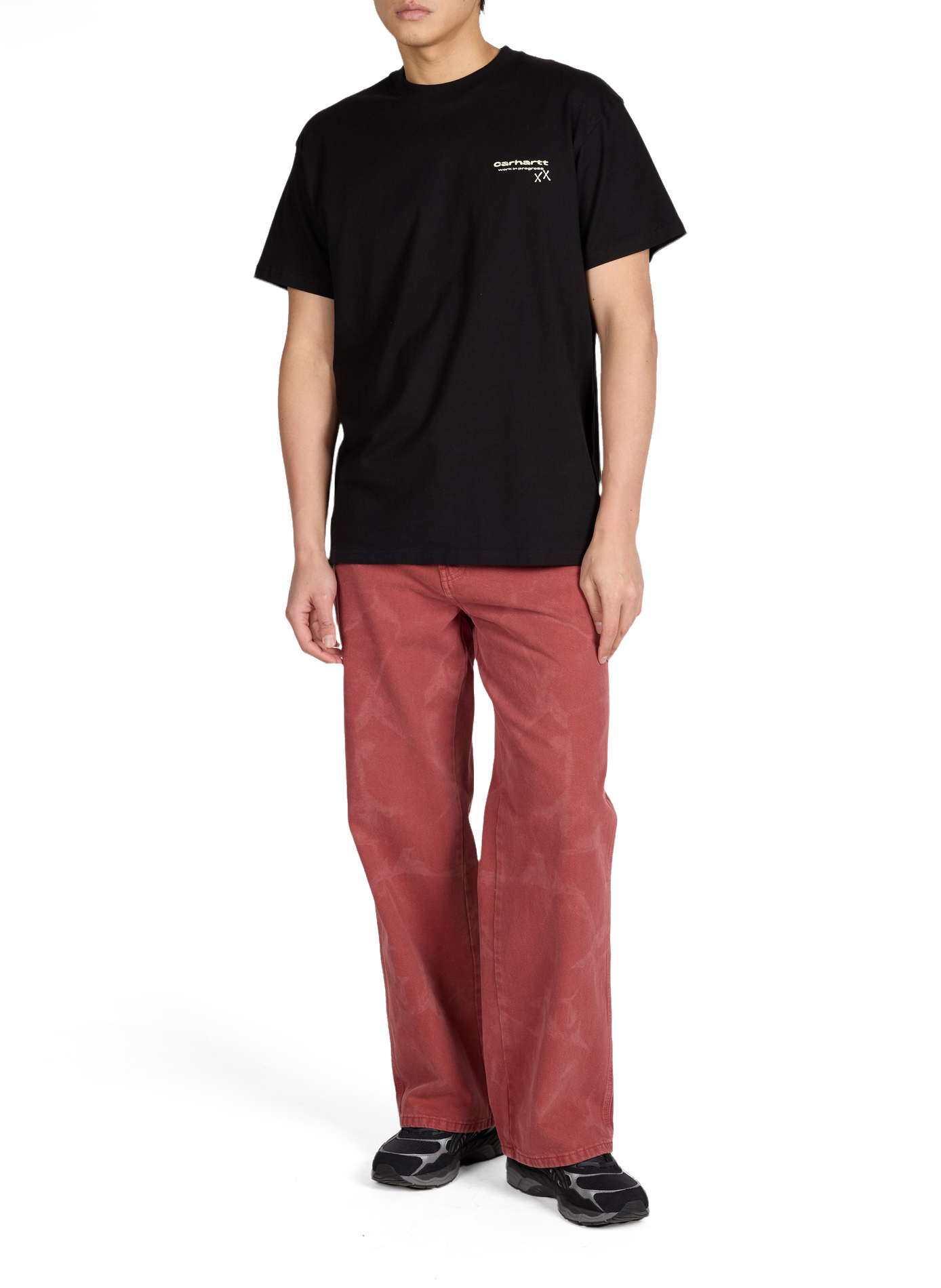 Straight leg jeans with subtle patterns in cotton. DICKIES Red