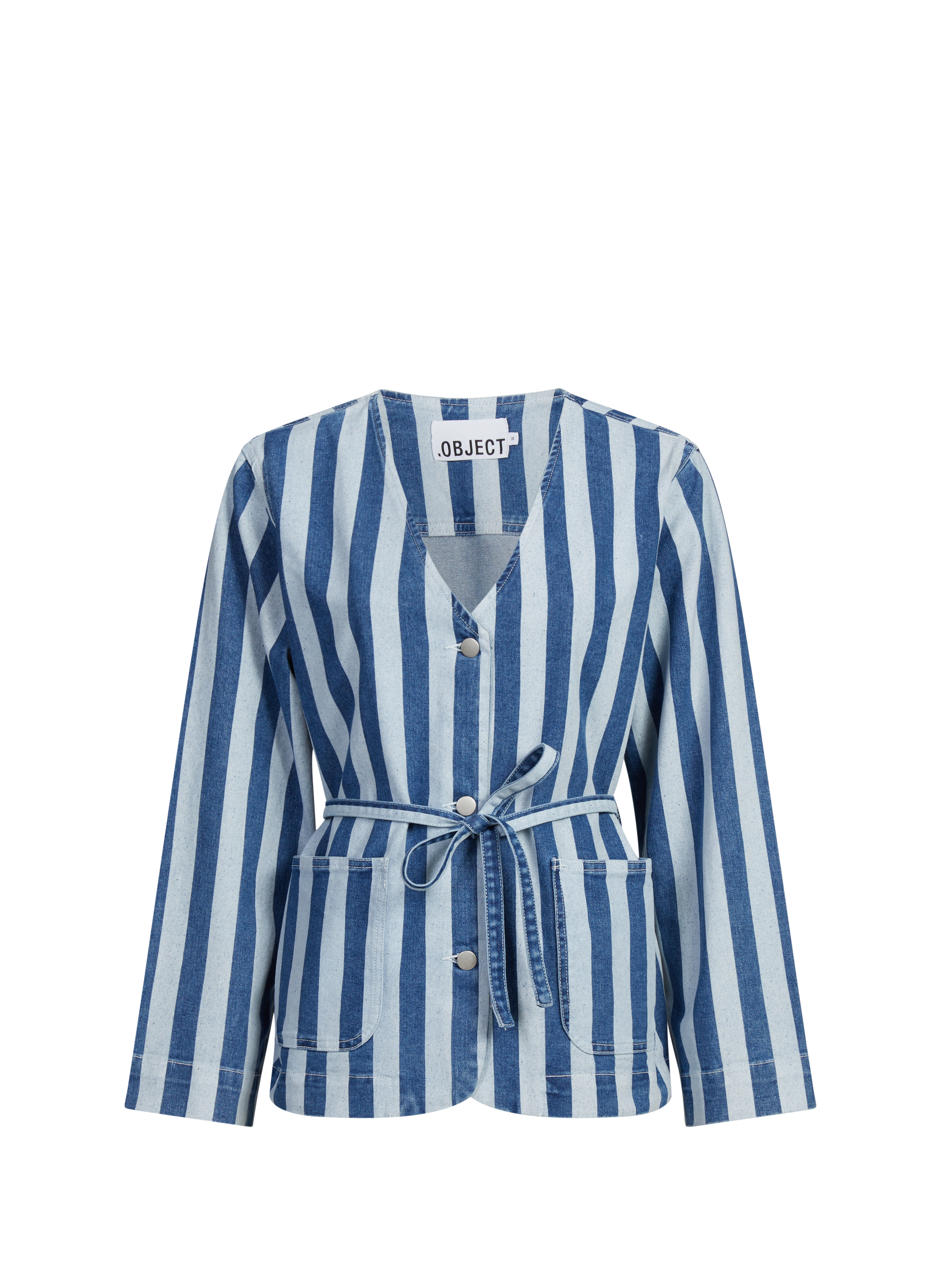 Veste denim à rayures OBJECT Bleu