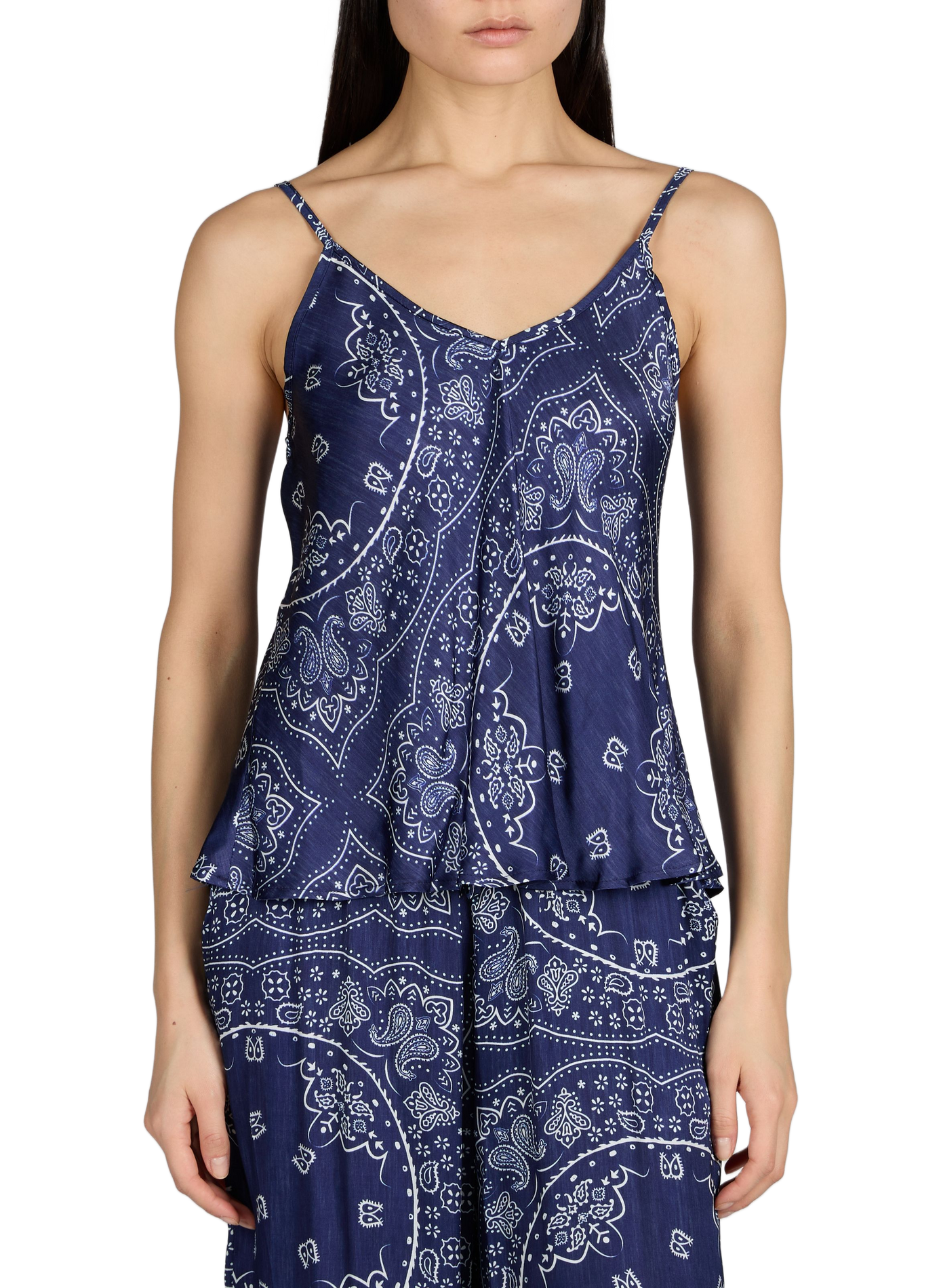 Débardeur Lewiston imprimé à col V AOKYANOS Bleu