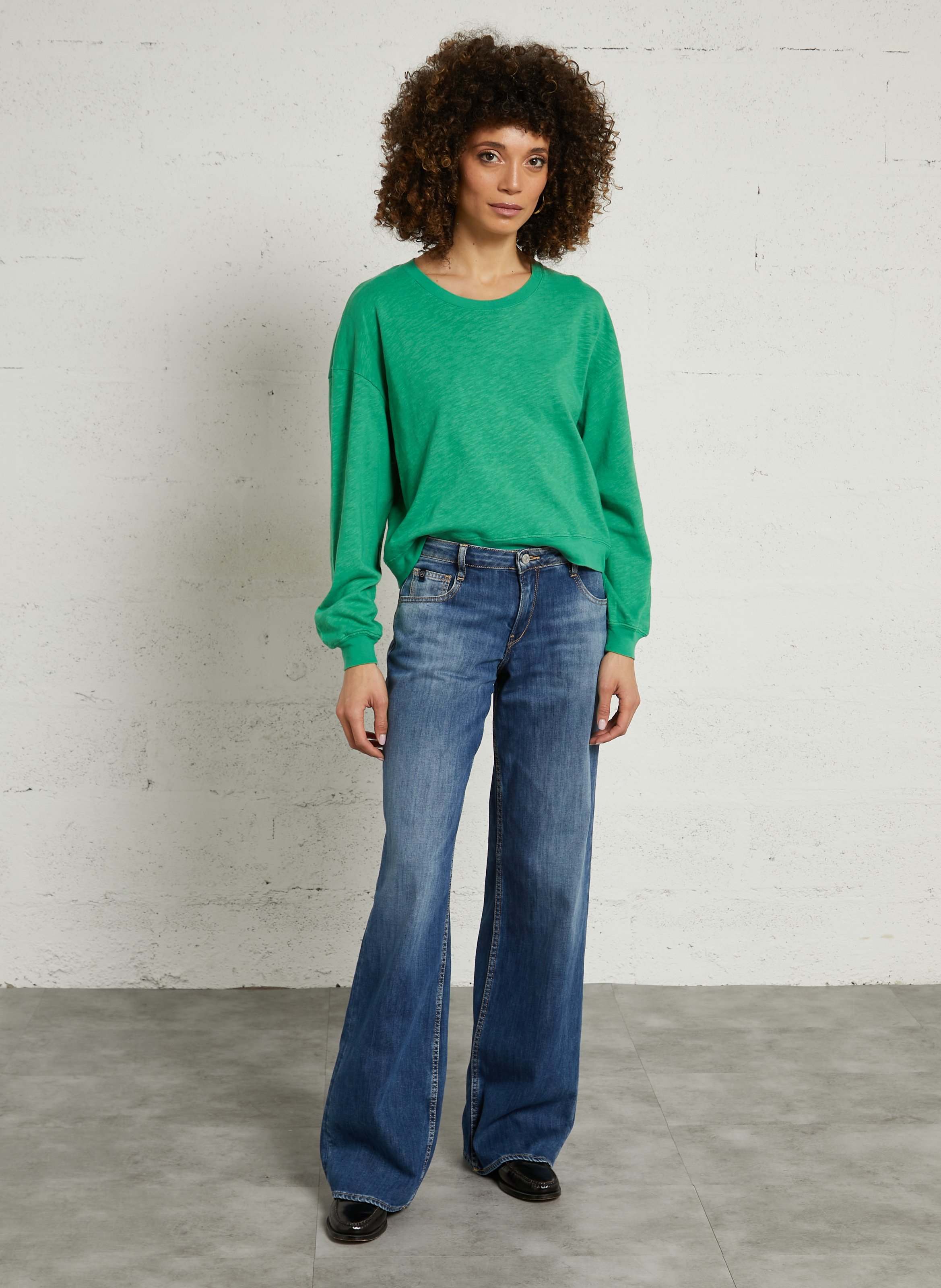 Tee-shirt droit col rond en coton sonoma Vert