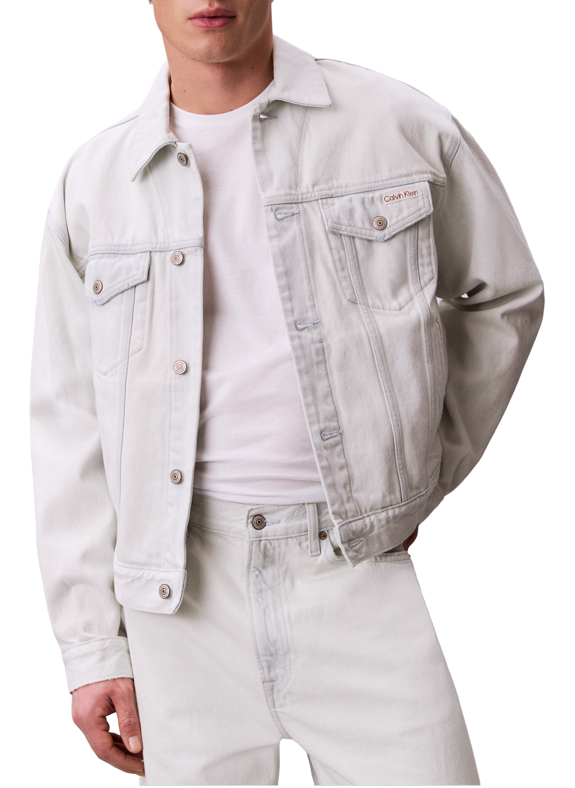 Cropped denim jacket CALVIN KLEIN Blue