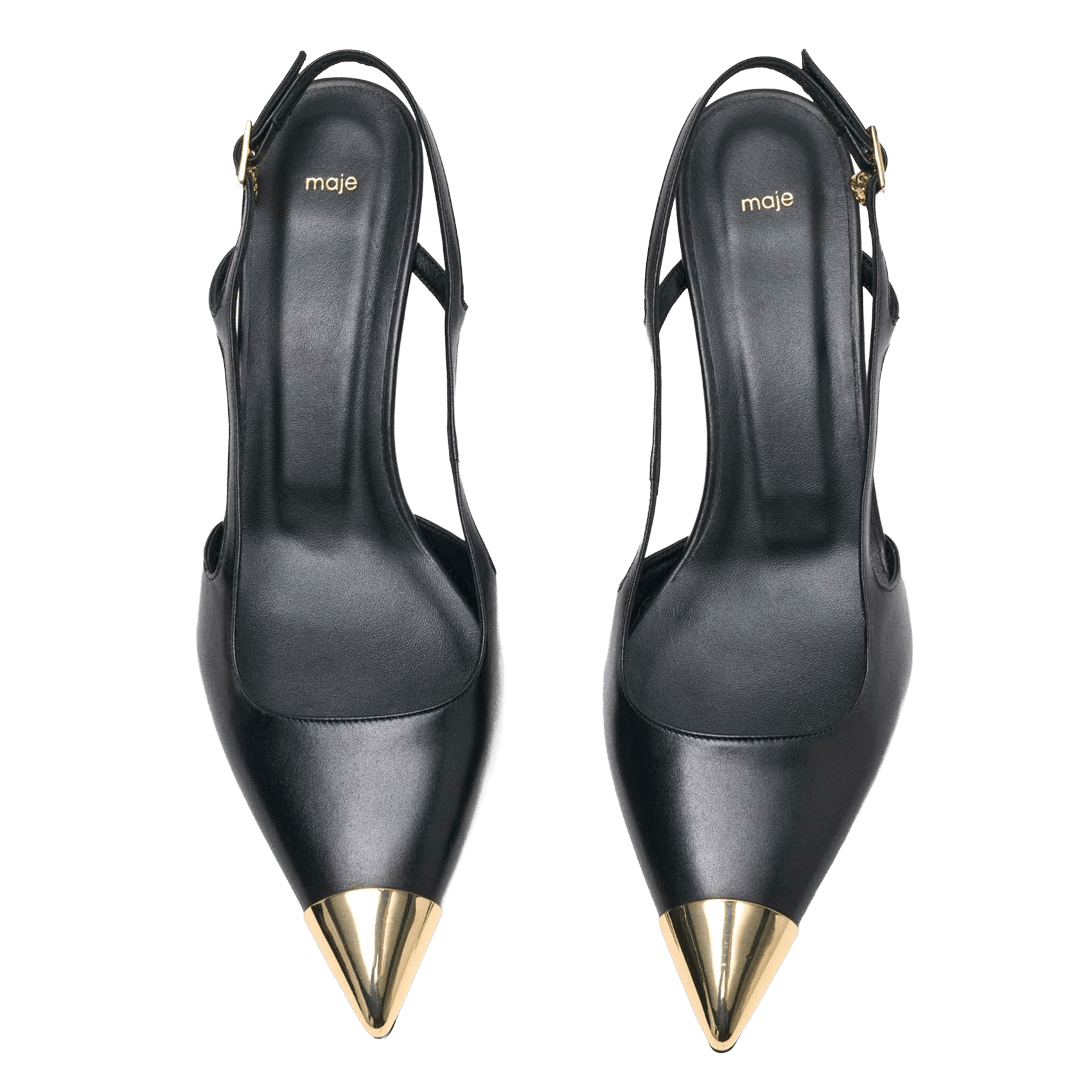 Escarpins slingback en cuir MAJE Noir