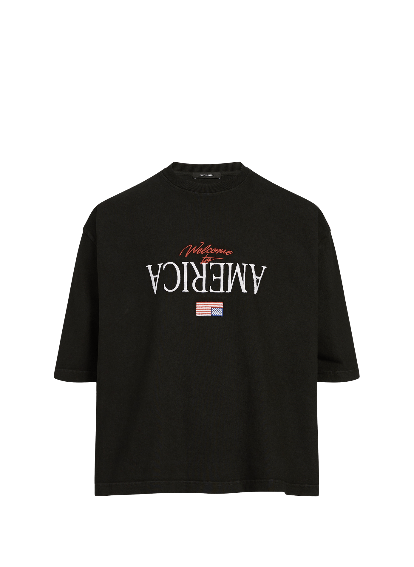 Large cotton Welcome to America - Buffalo T-shirt WILLY CHAVARRIA Black