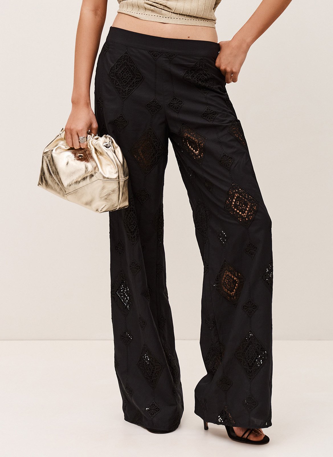 Pantalon droit en coton mélangé mike BA&SH Noir