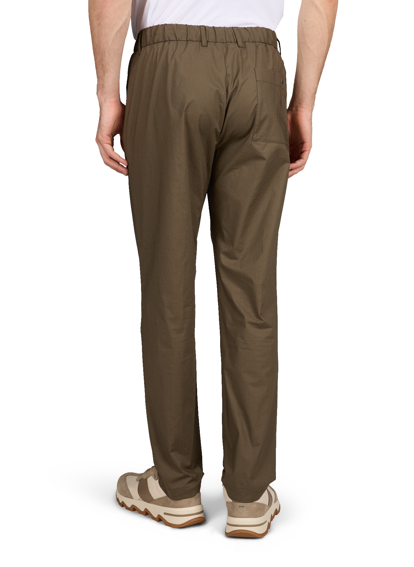 Pantalon à cordon de serrage en coton mélangé HERNO Kaki