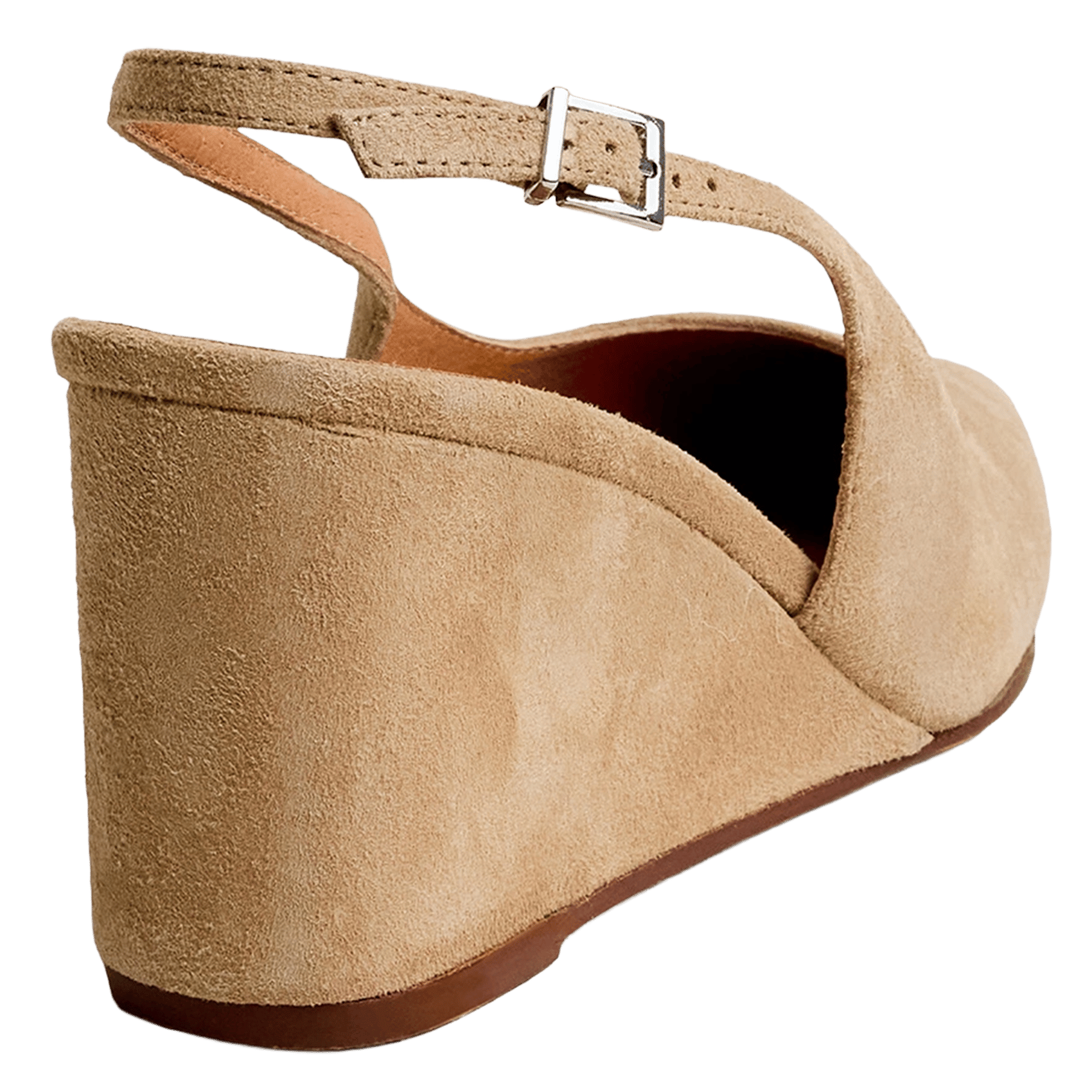 Escarpins pointus compensés en suède dixtine JONAK Marron