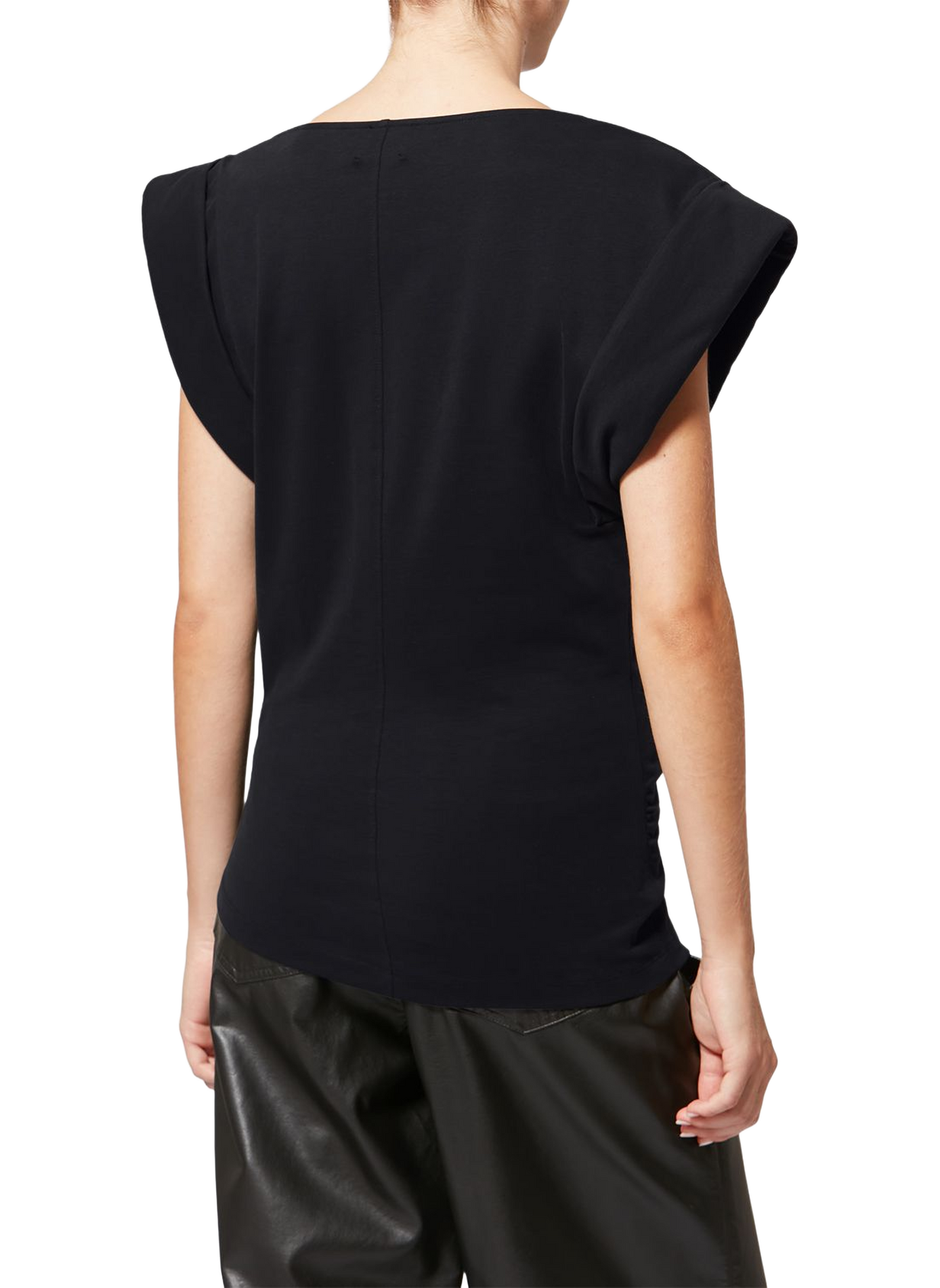 Draped cotton T-shirt by Maison ISABEL MARANT Black
