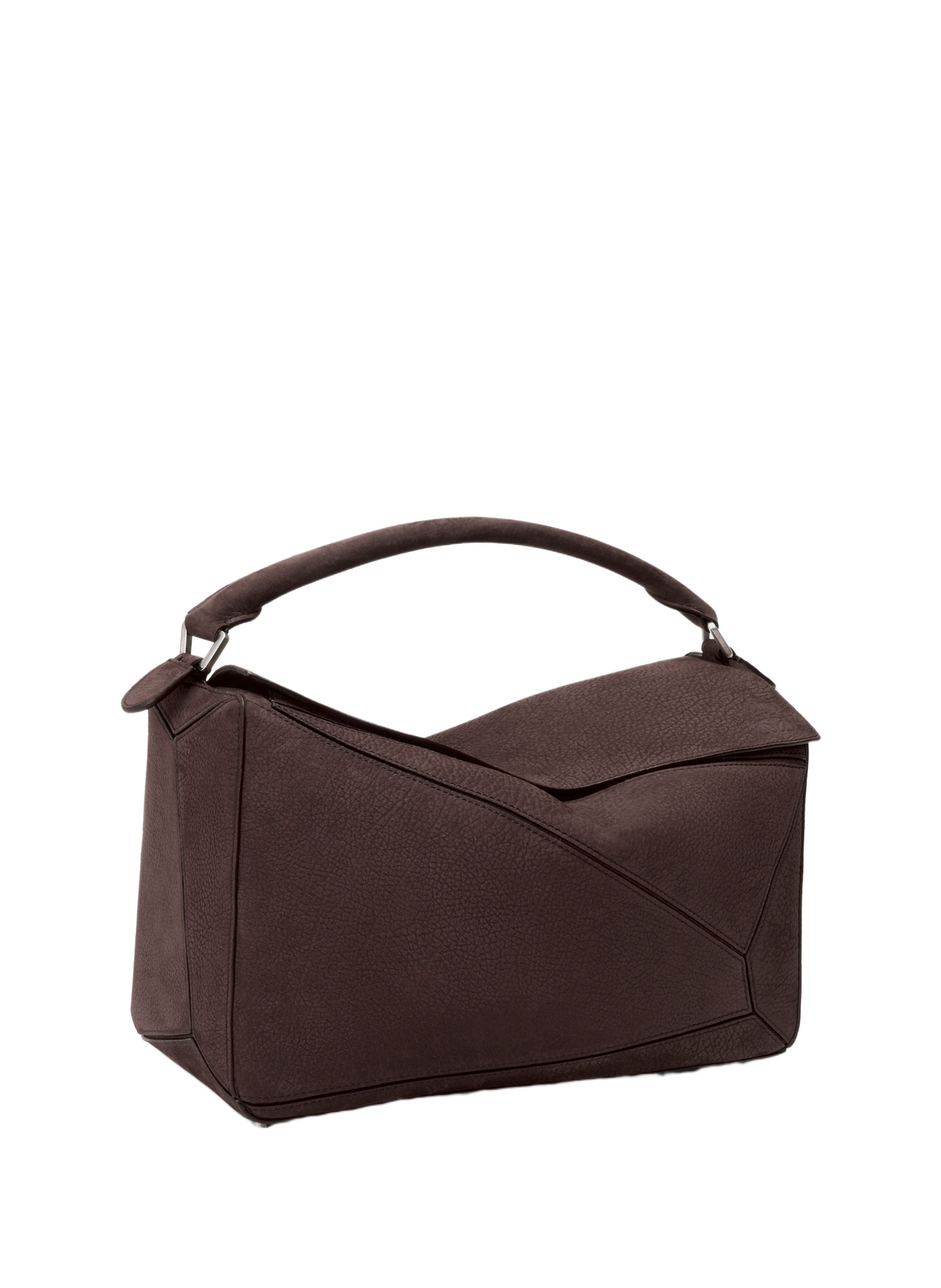 Grand sac Puzzle en cuir nubuck grainé LOEWE Marron