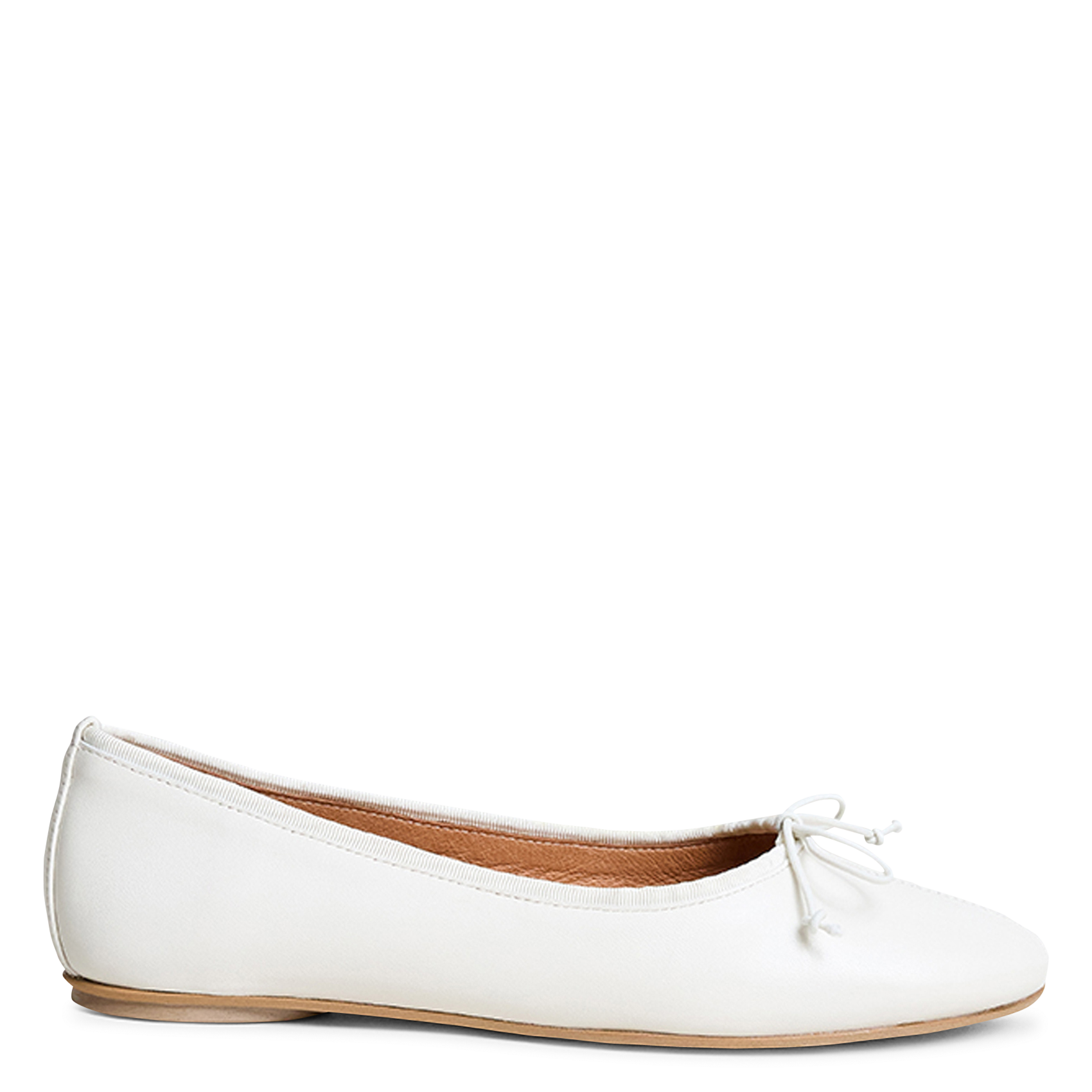 Ballerines en cuir dallette  Ecru