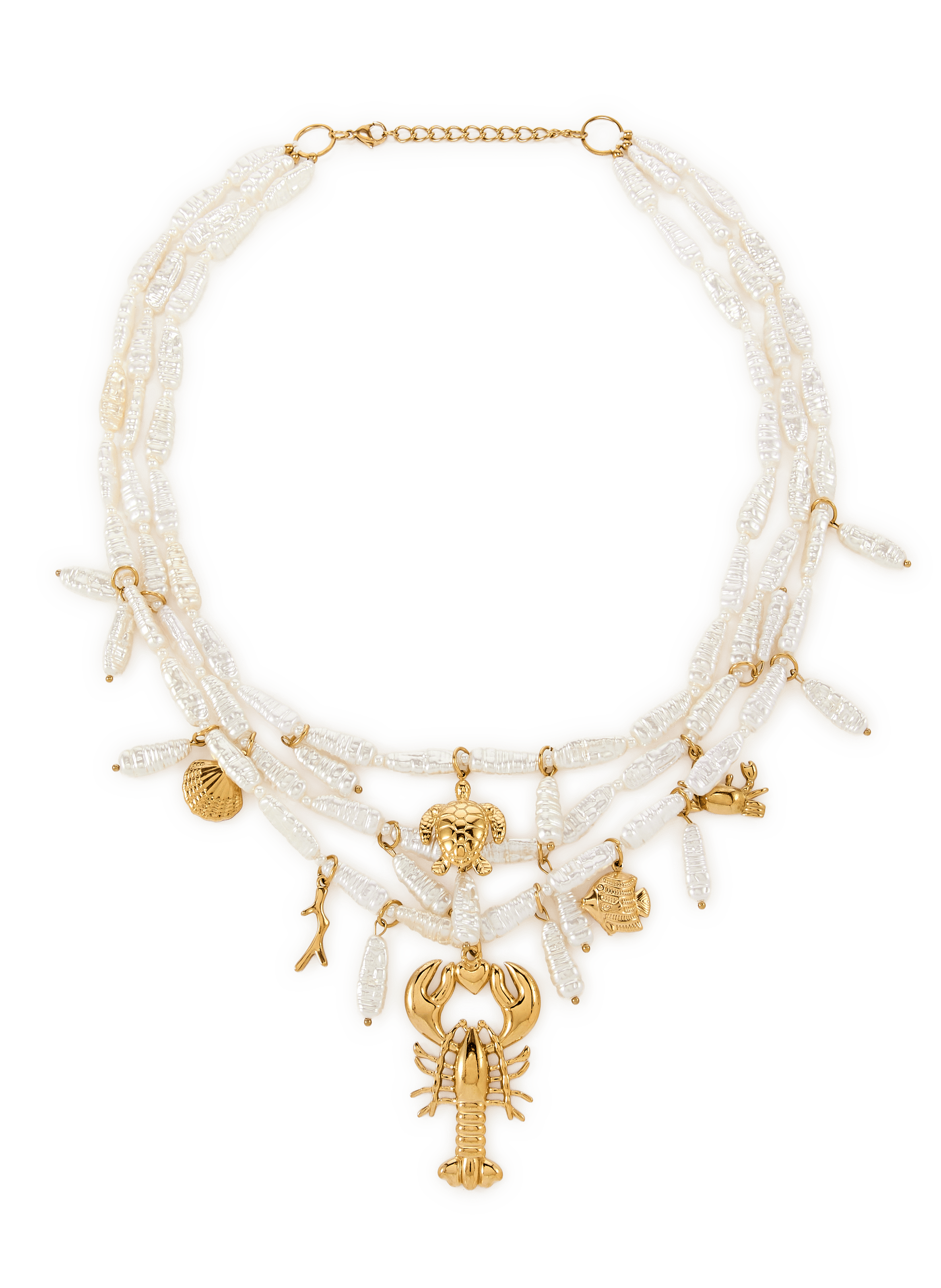 Collier à triple chaîne AU PRINTEMPS PARIS Beige