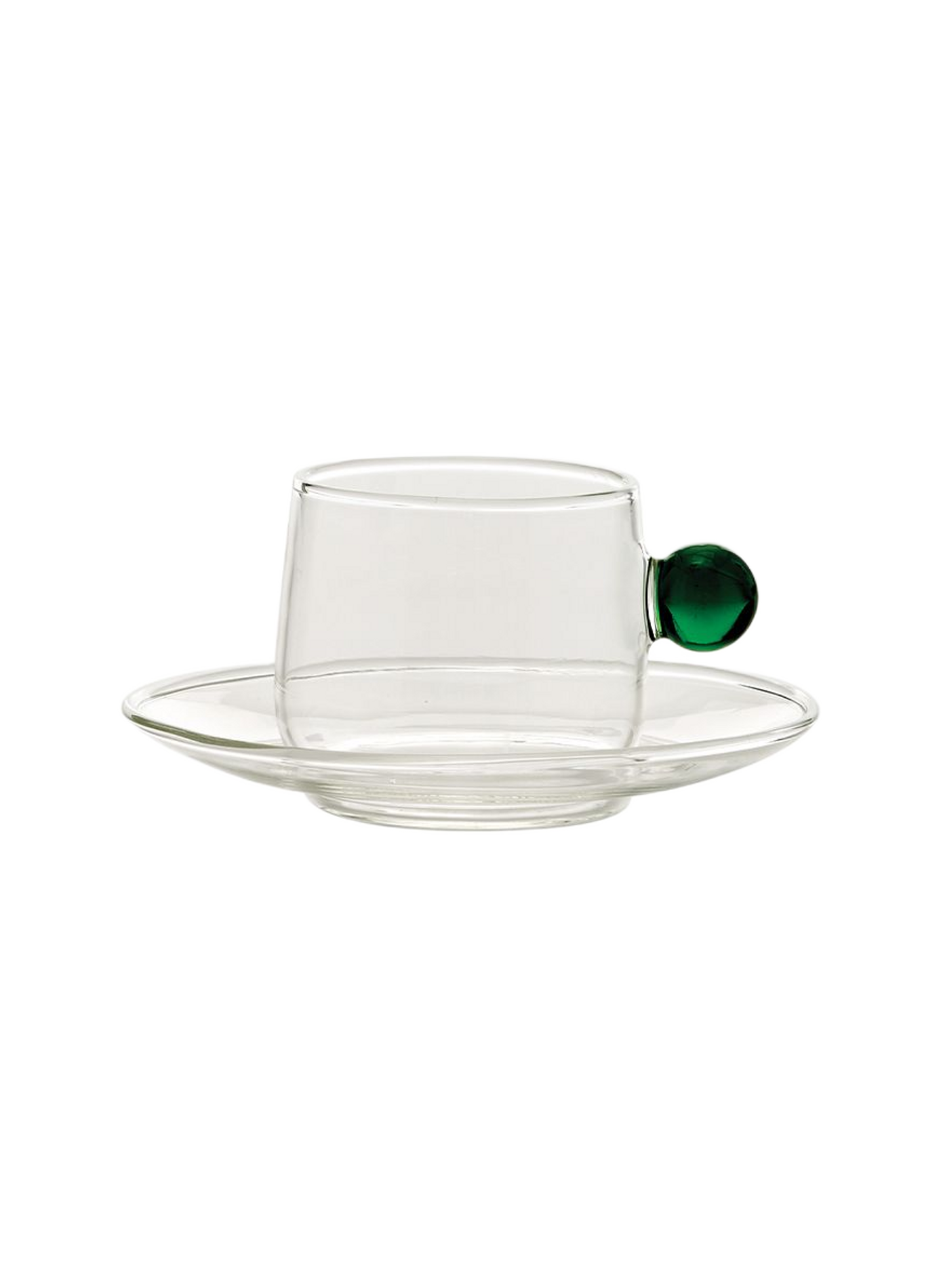 Set van 2 glazen Bilia theekopjes ZAFFERANO Groen