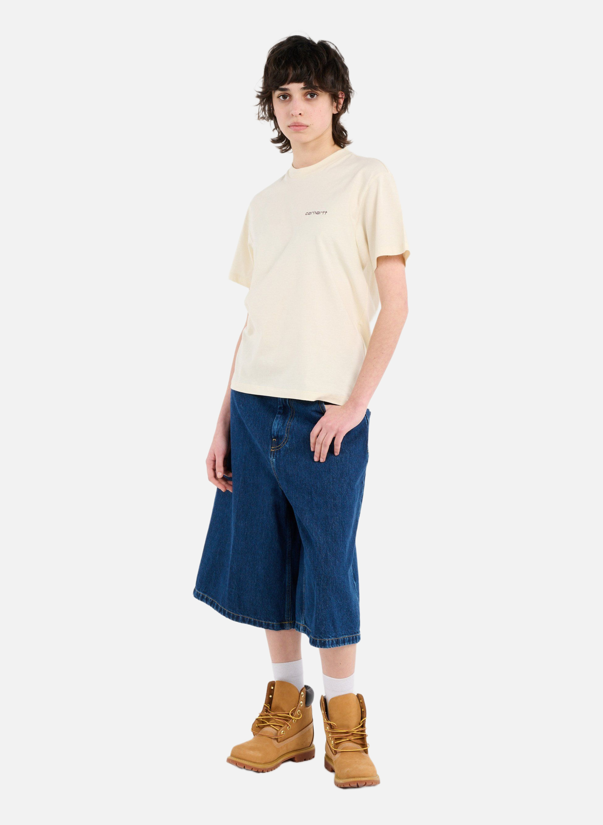 T-shirt w' s/s script embroidery t-s CARHARTT WIP Beige