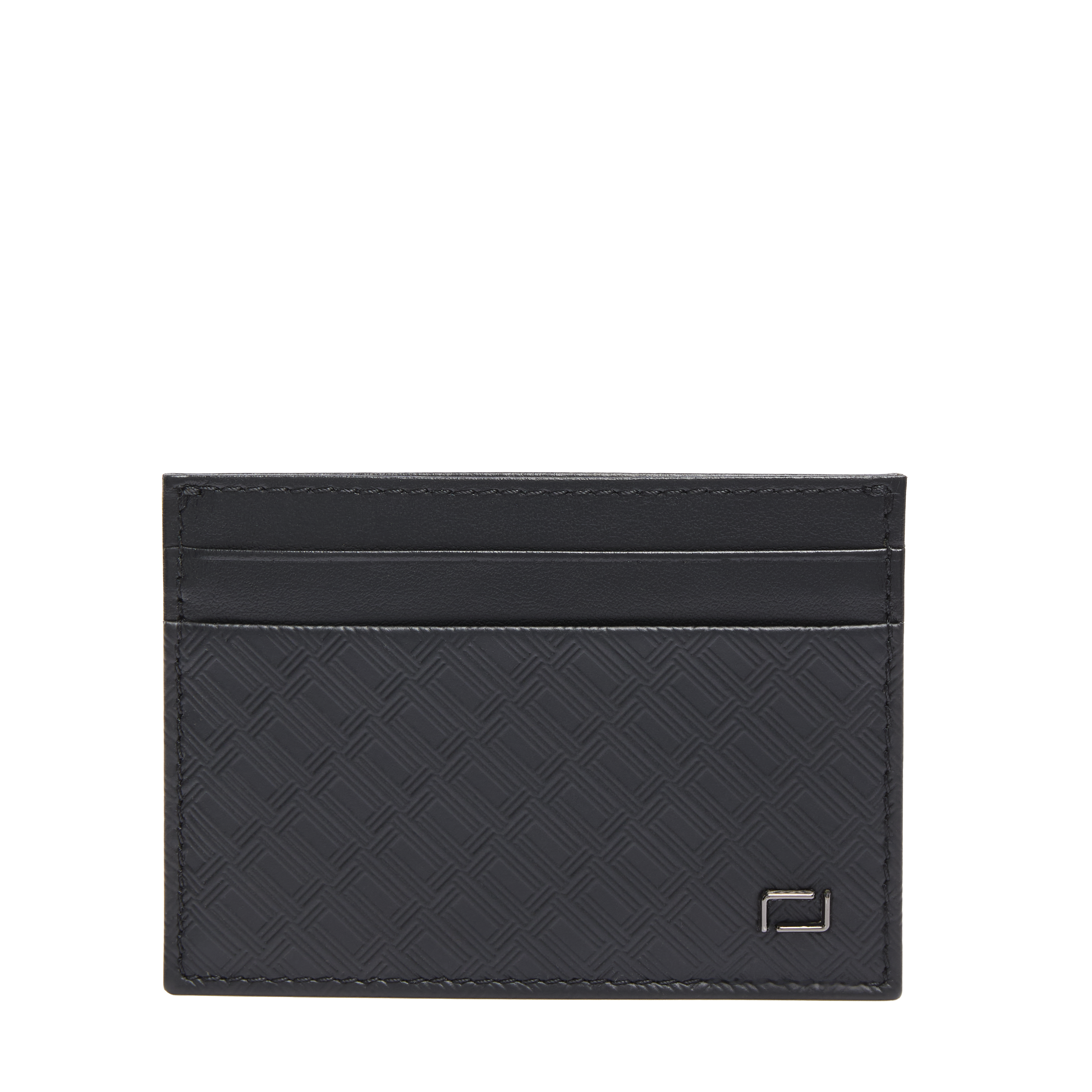 Lancel Leon kaarthouder met micro monogramlogo: gladde en gestempelde runderhuiden LANCEL Zwart