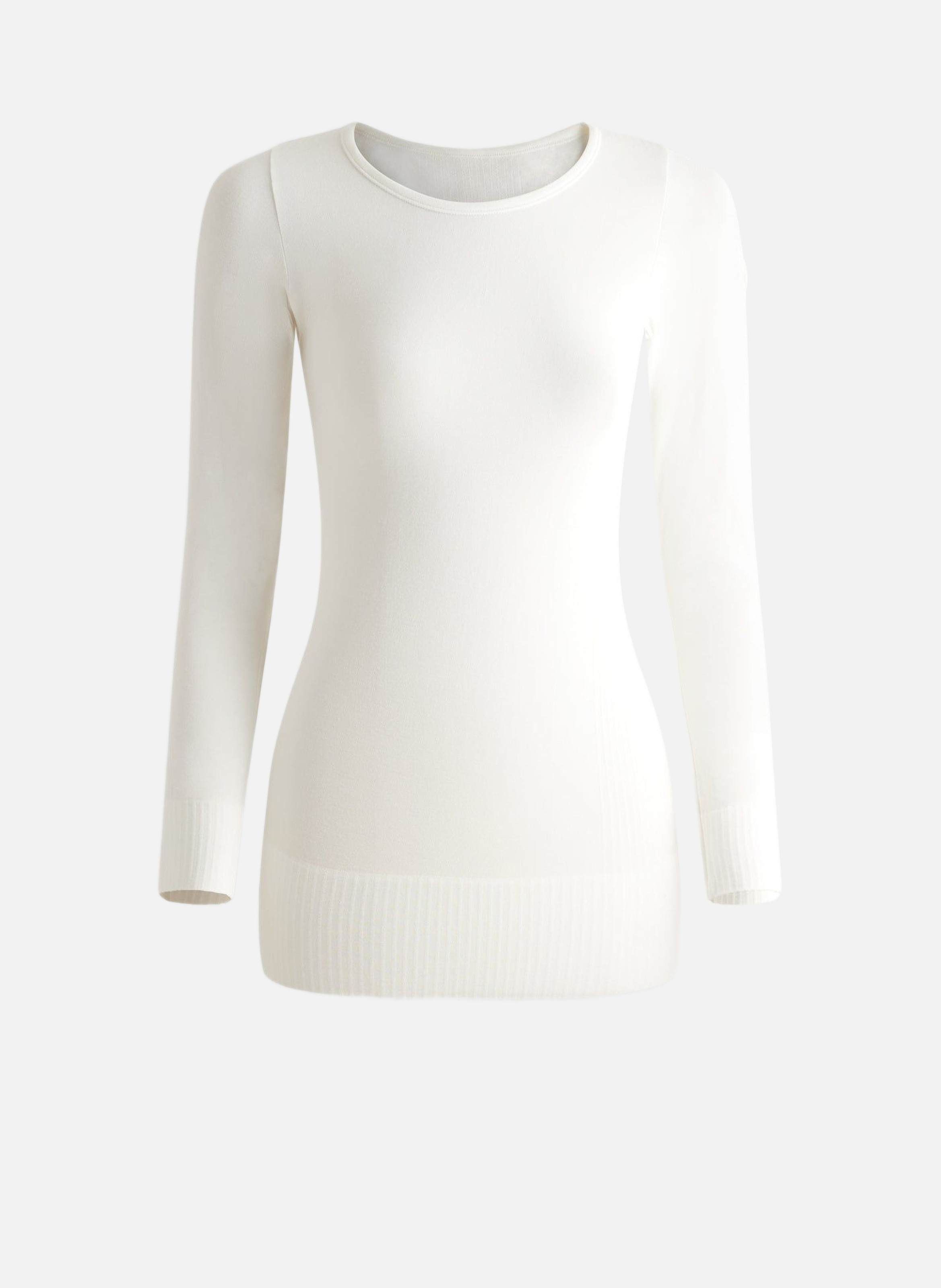 Trui met ronde hals en regular fit | Wit FUSALP Dames