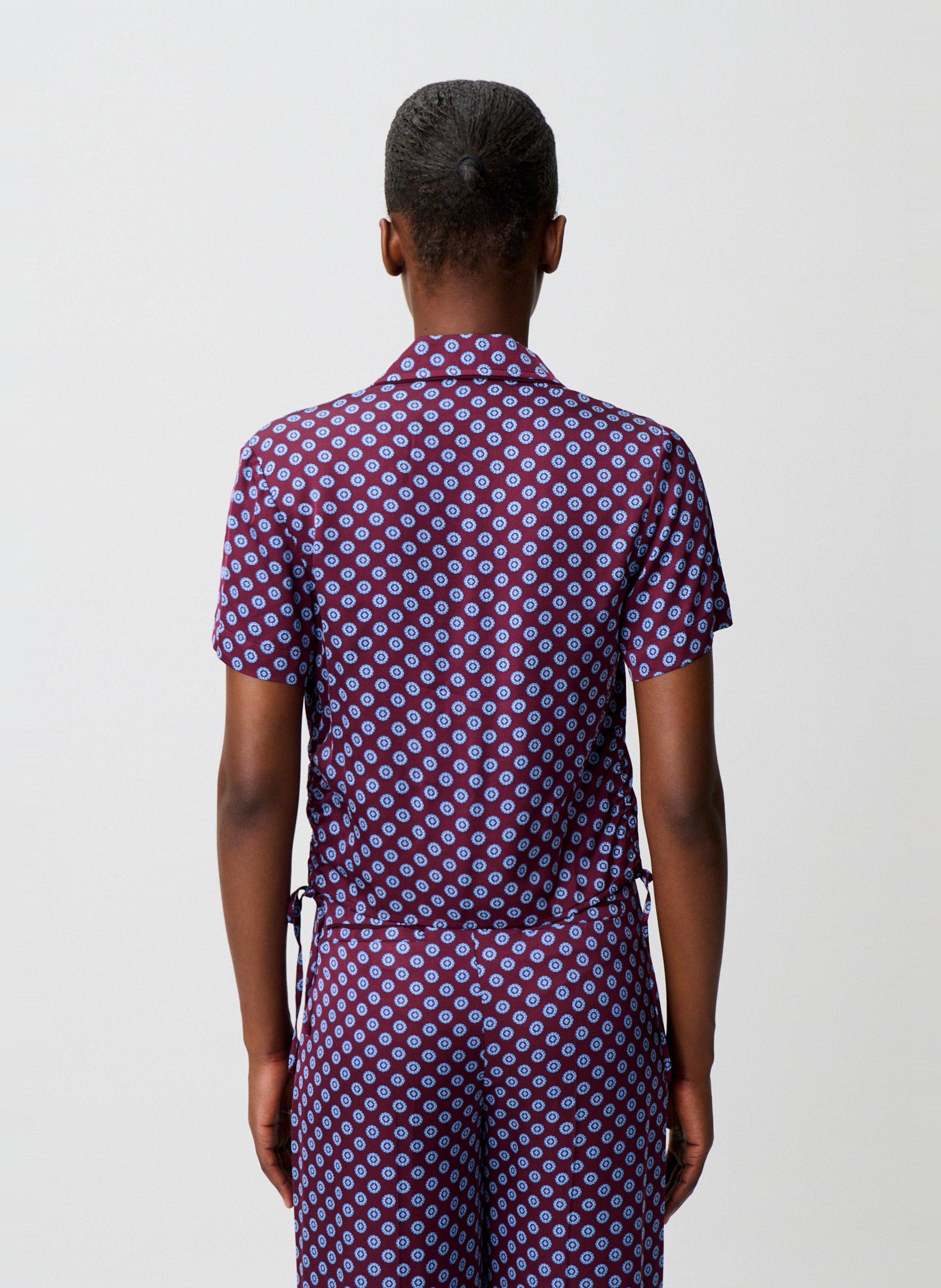Chemise droite courte imprimée CLAUDIE PIERLOT Rouge