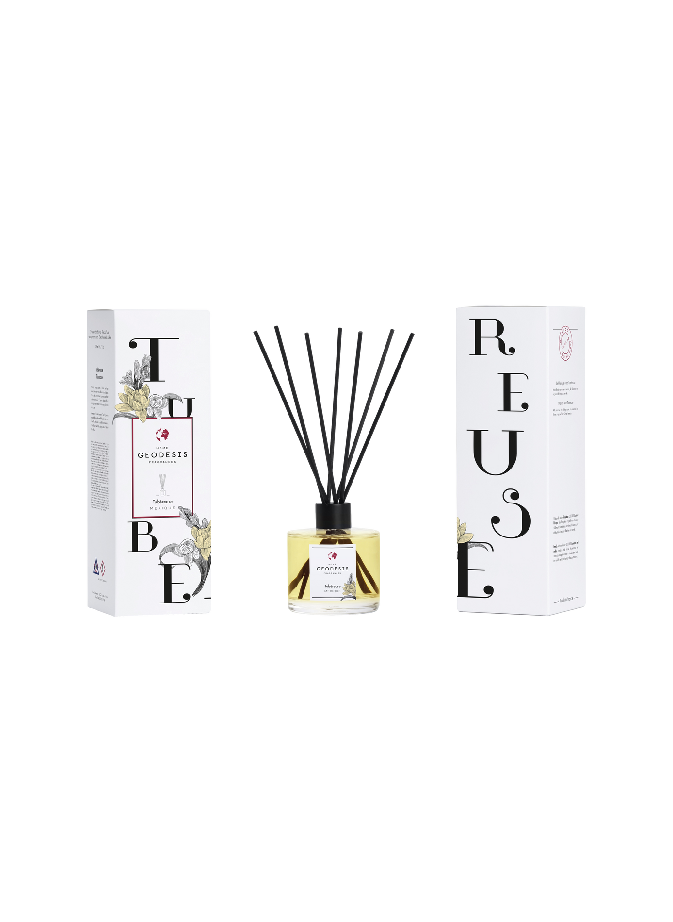 Diffuseur d'ambiance 200ml Tubéreuse GEODESIS Transparent
