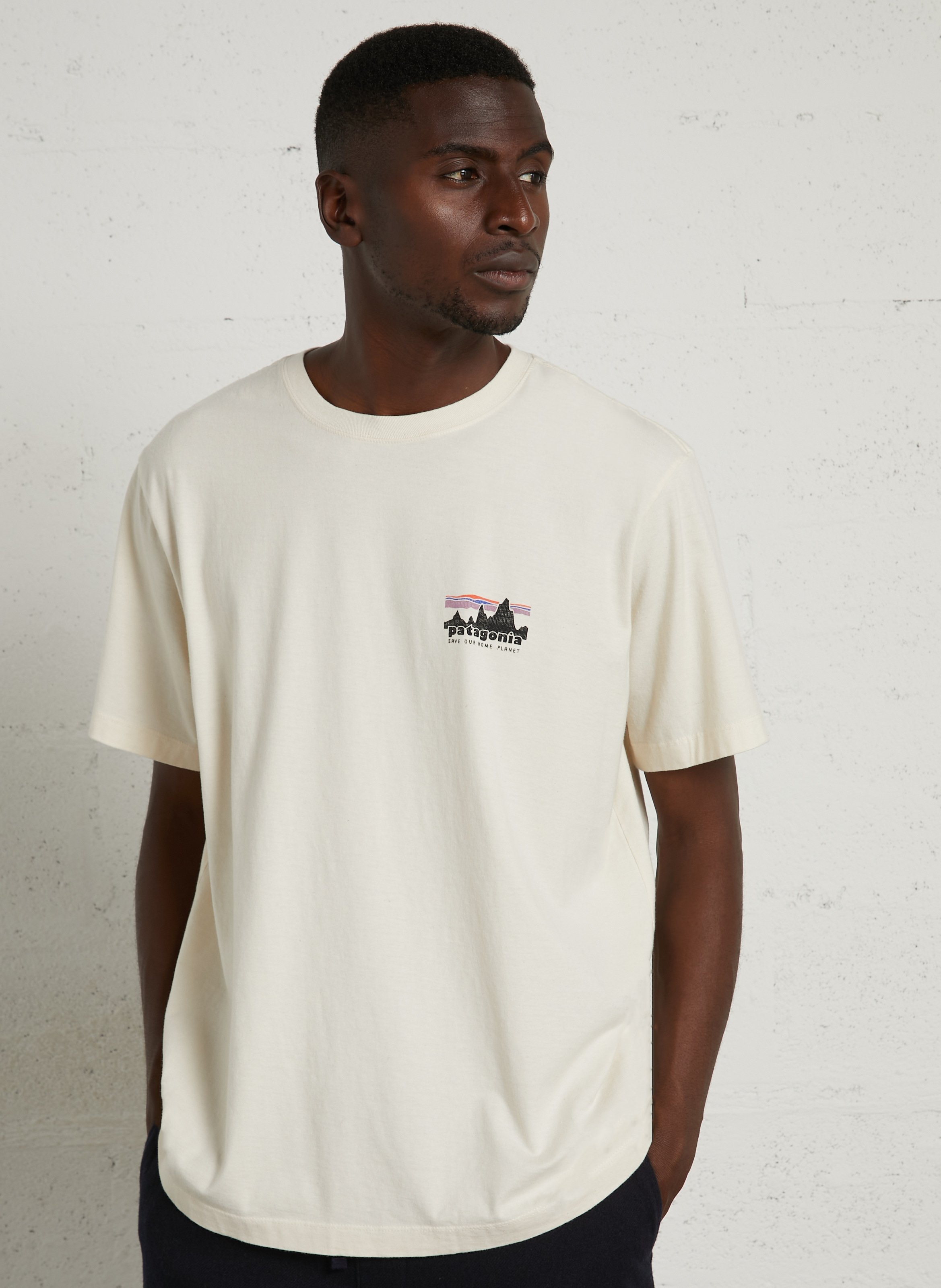 Tee-shirt droit en coton biologique PATAGONIA Beige