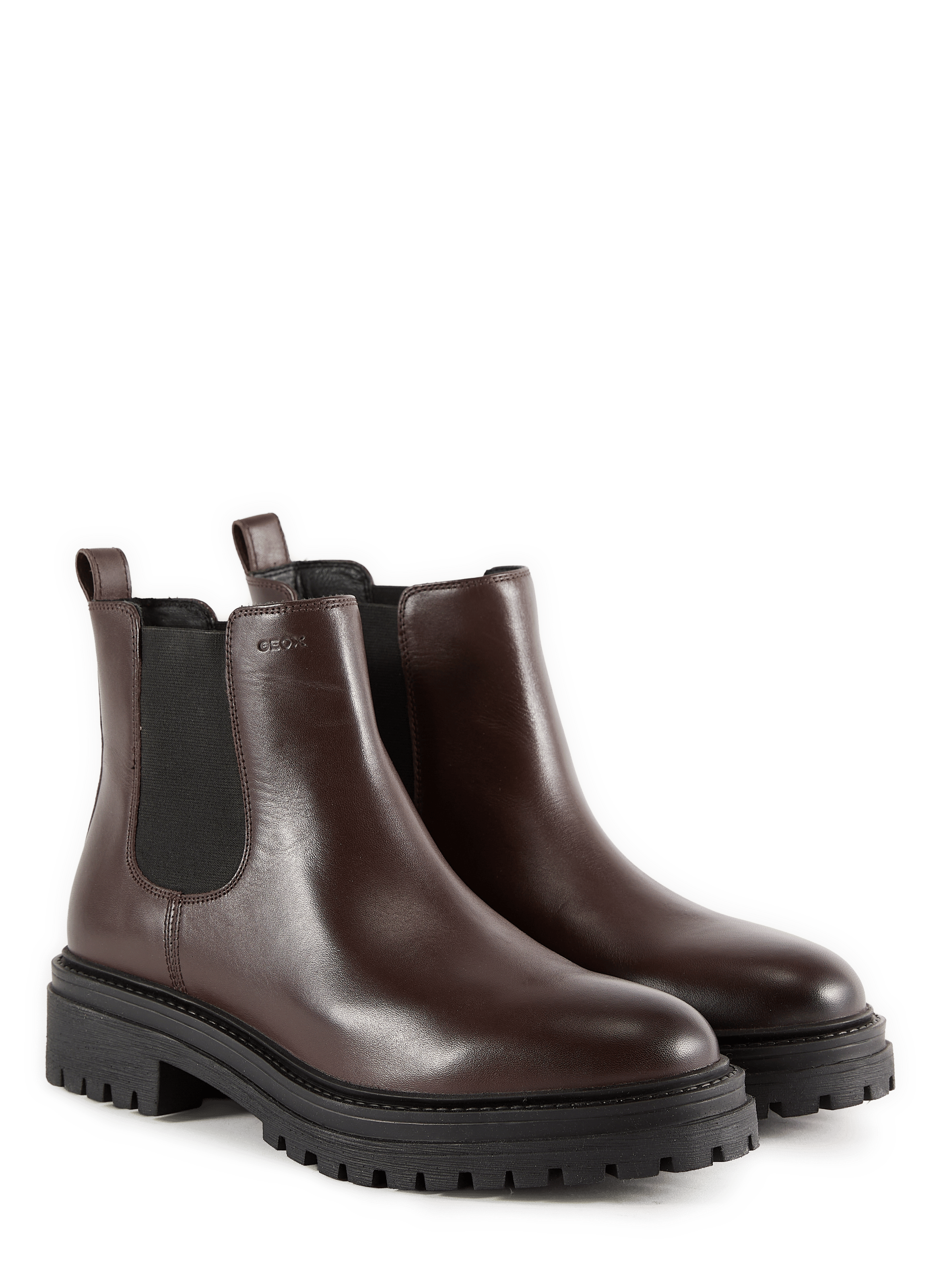 Bottines Iridea en cuir lisse mélangé GEOX Marron