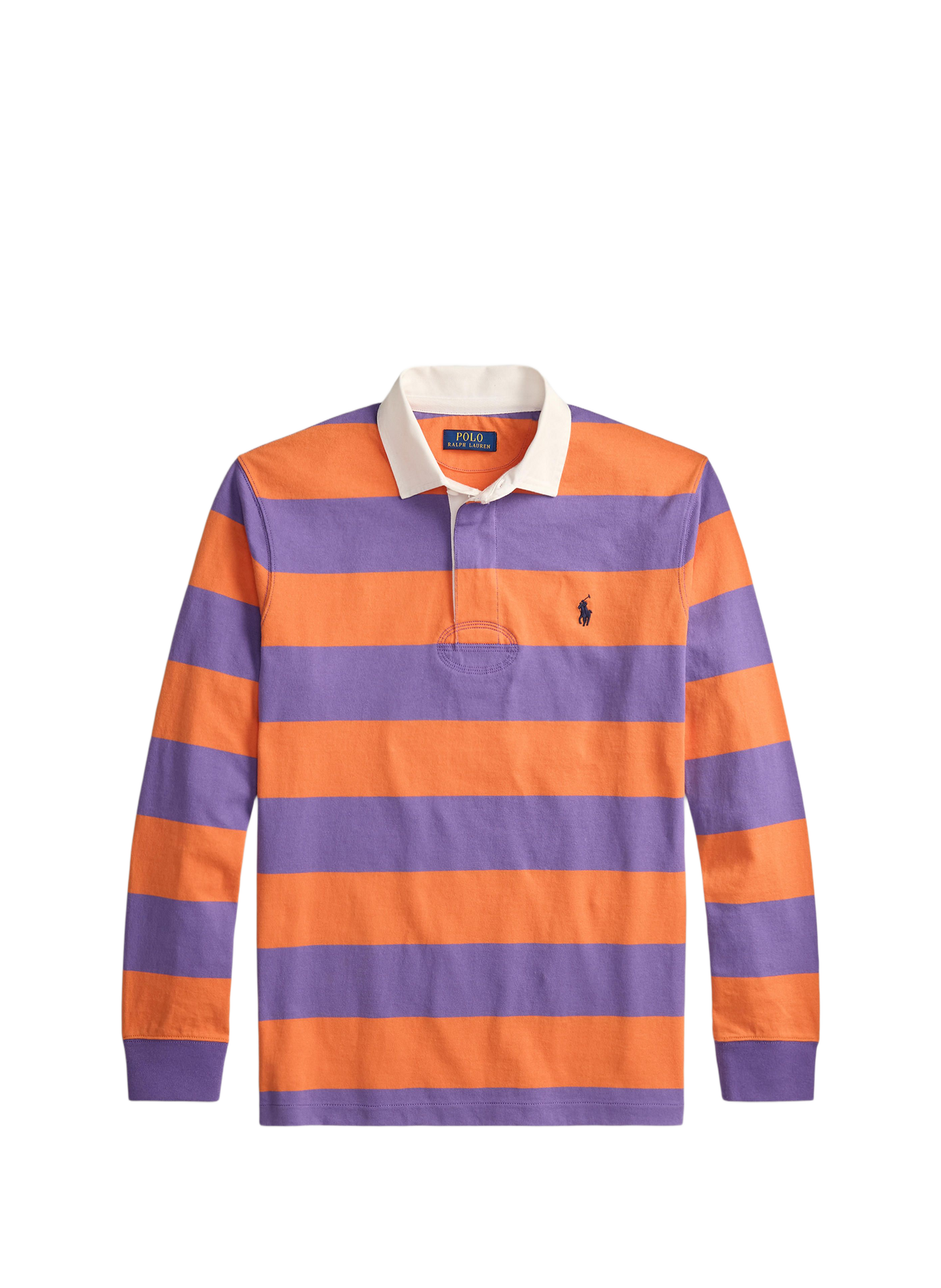 Polo rayé manches longues en coton POLO [10313] Purpl lilac