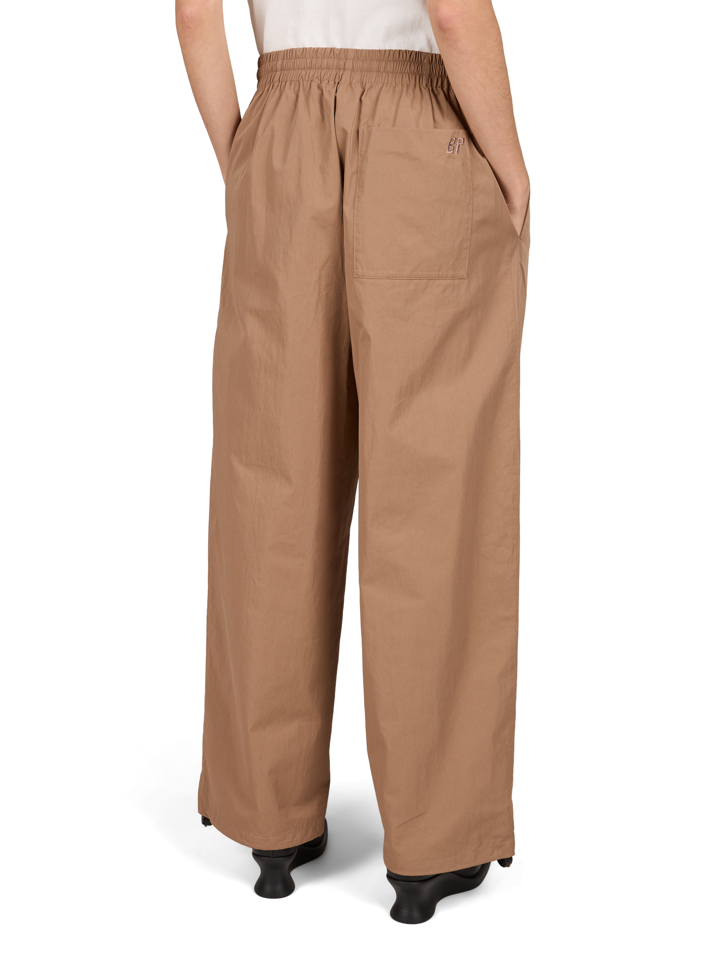 Elastic waist cotton blend trousers BAUM UND PFERDGARTEN Beige
