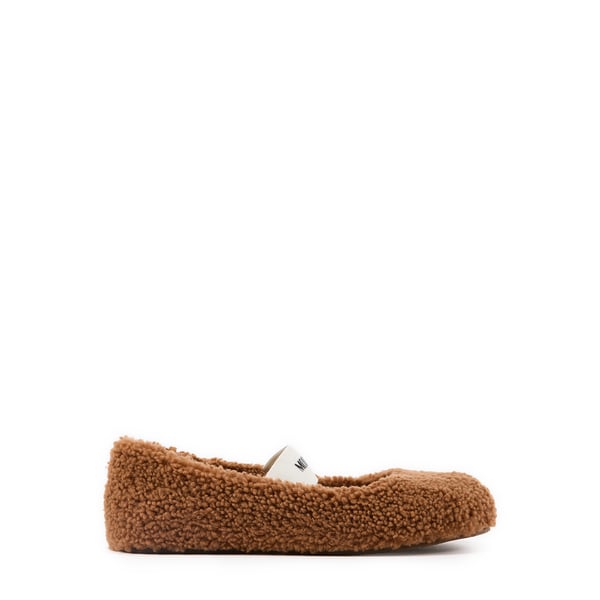 Ballerines en cuir aspect duveteux Ballerines en cuir aspect duveteux