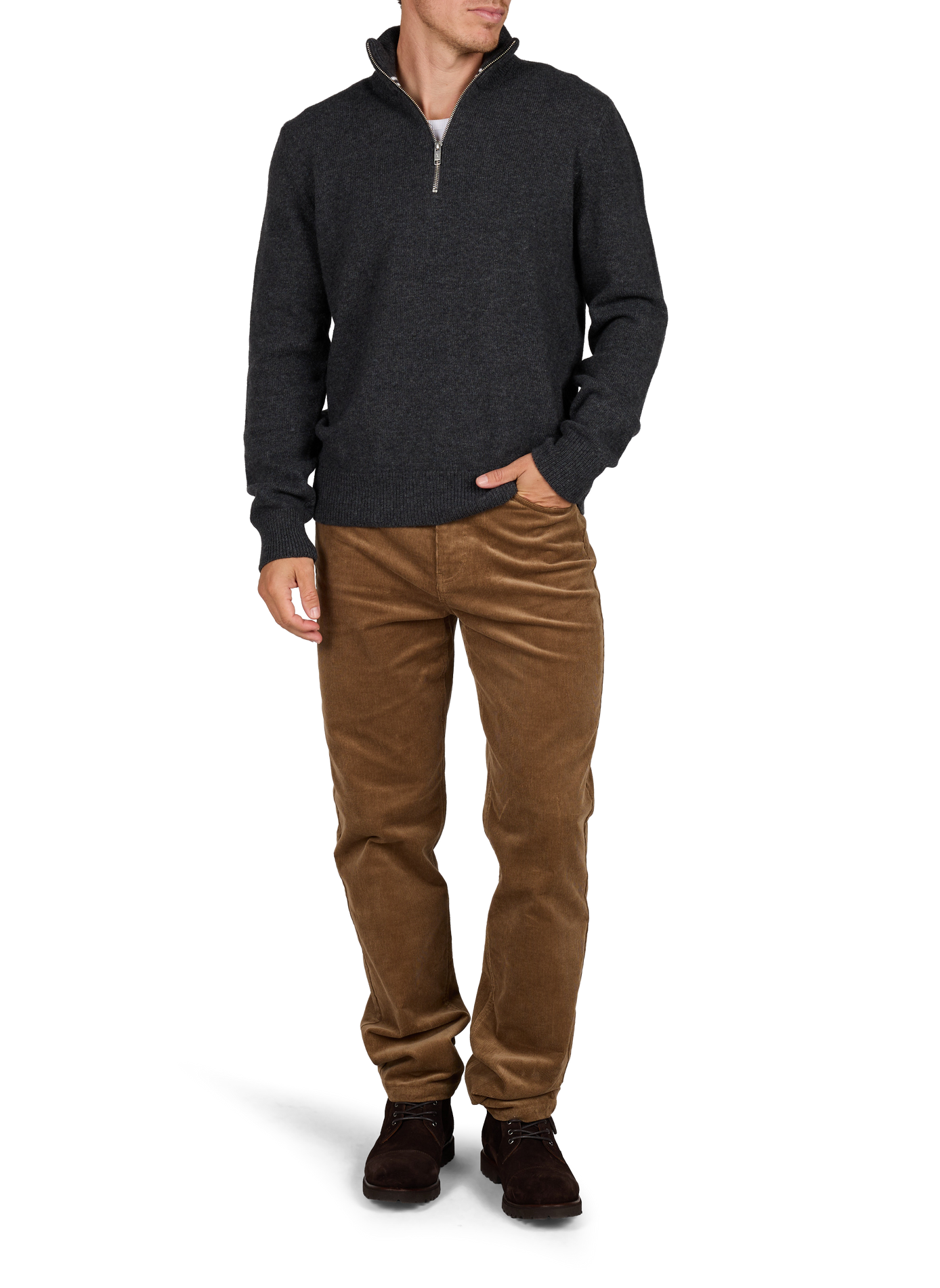 Pantalon droit en velours côtelé | Marron AIGLE Homme
