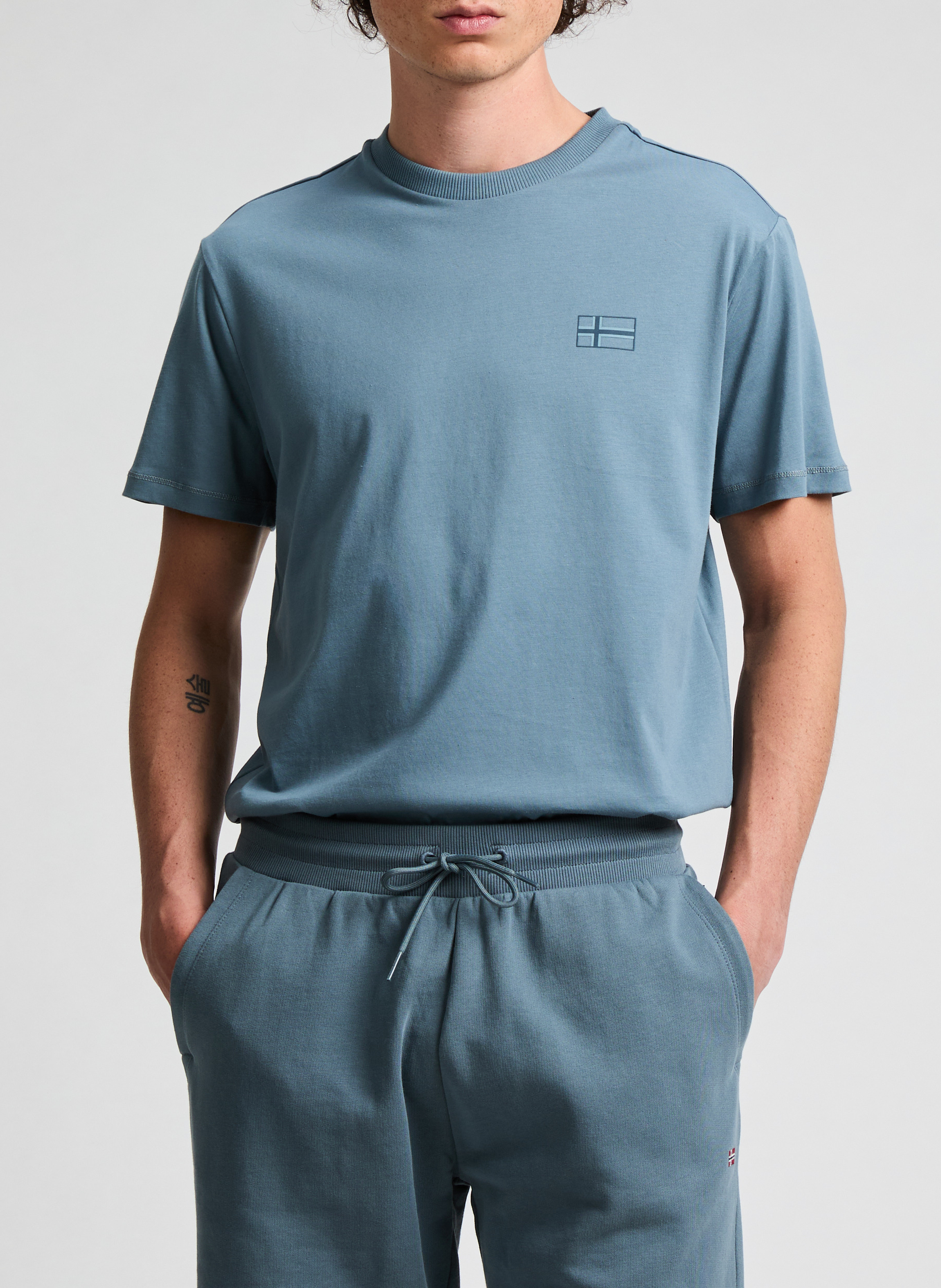 Baumwoll-T-Shirt NAPAPIJRI Grau