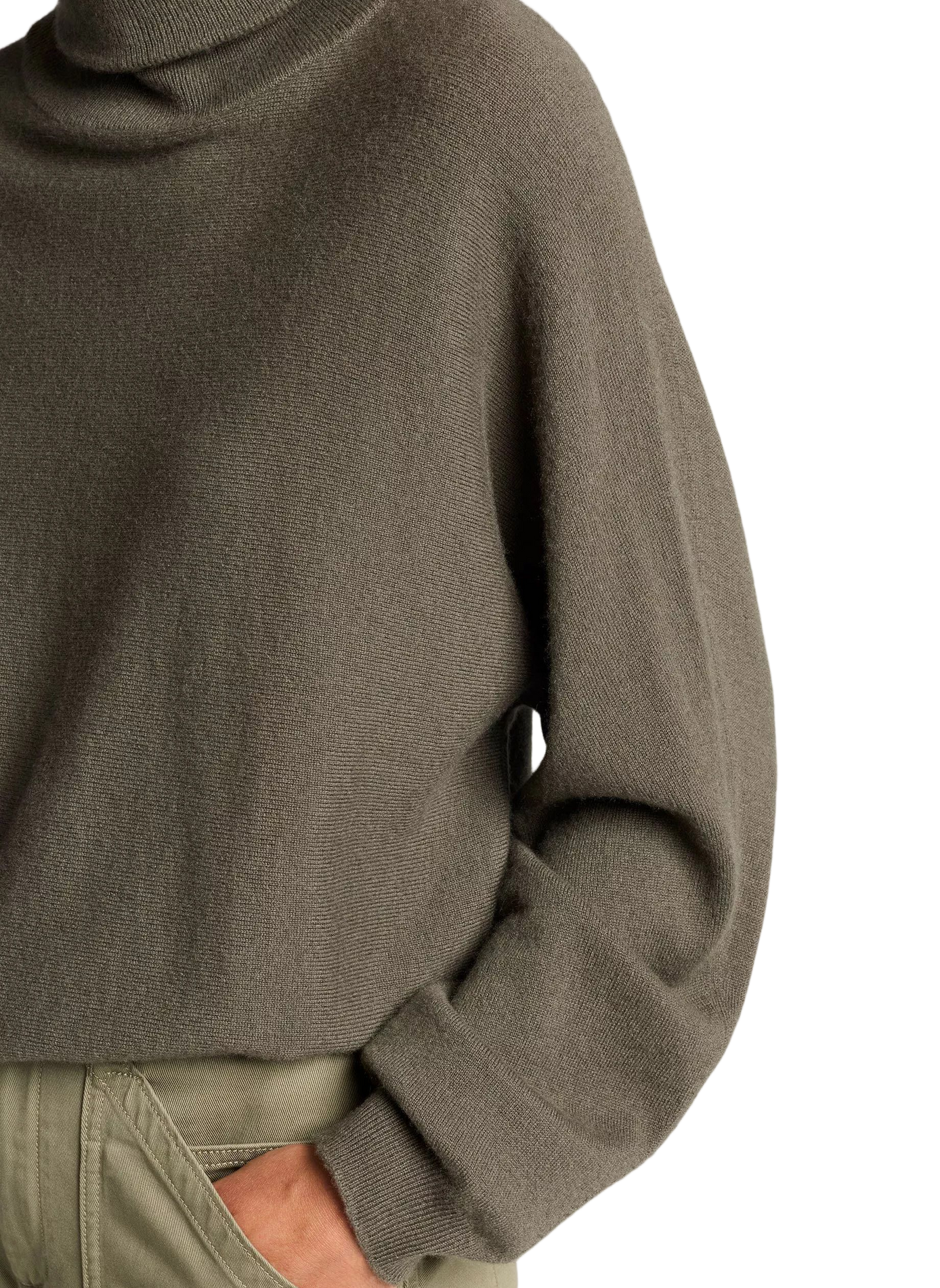 Pull à col roulé en laine et cachemire à manches dolman VINCE Rose