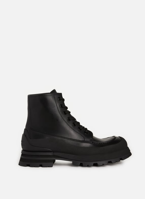 Tread Slick Leather Ankle Boots Alexander Mcqueen Men Printemps