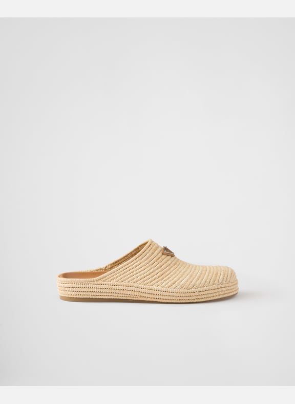 Mules en raphia Beige by PRADA PRADA Mules en raphia Beige