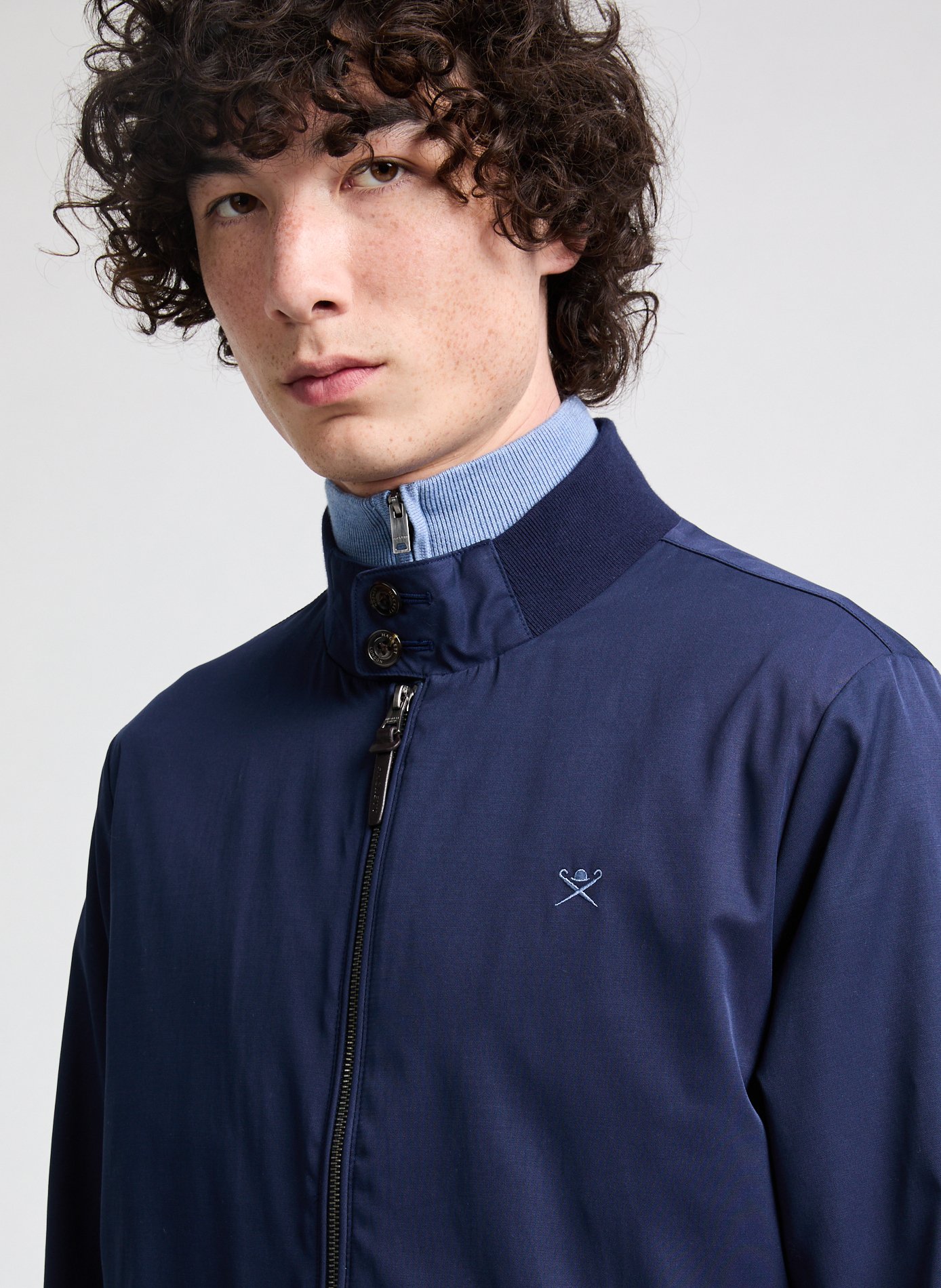 Veste Harrington en coton HACKETT Bleu