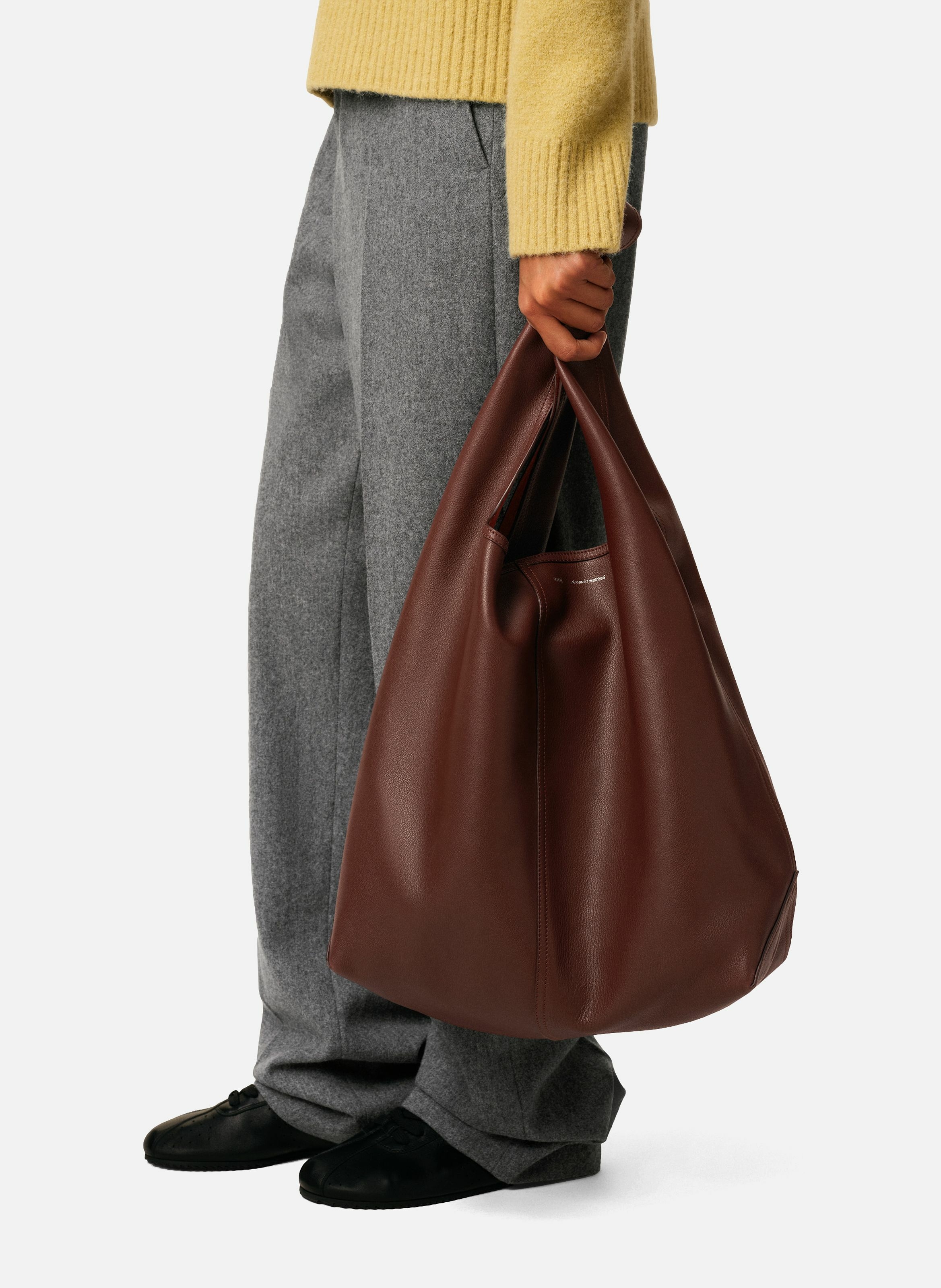 Sac Hobo Etienne En Cuir Souple unisexe AMI PARIS Rouge