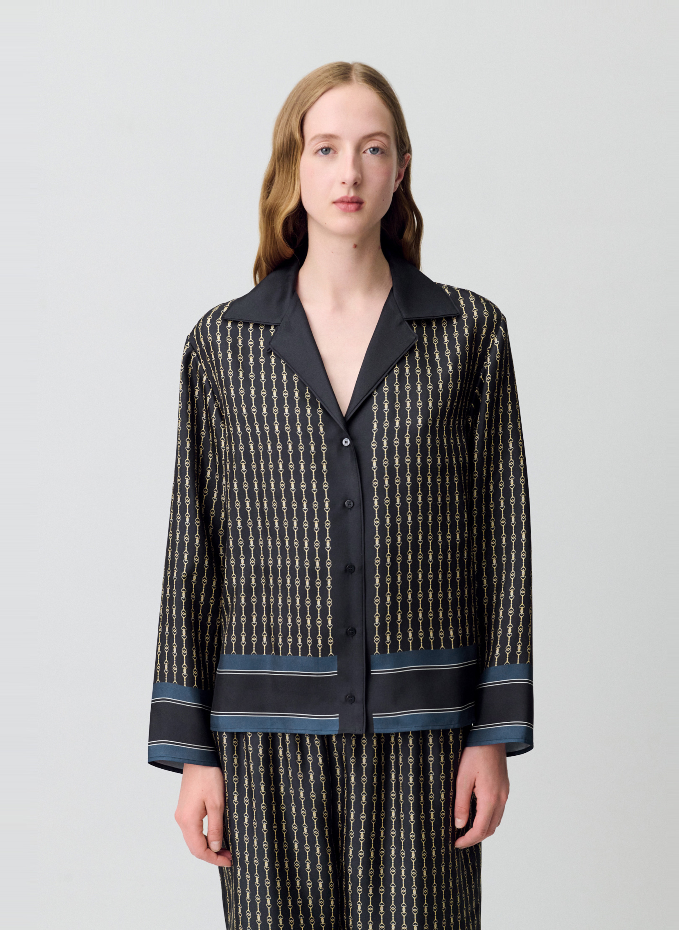 Chemise fluide à motifs en soie CLAUDIE PIERLOT Multicolore